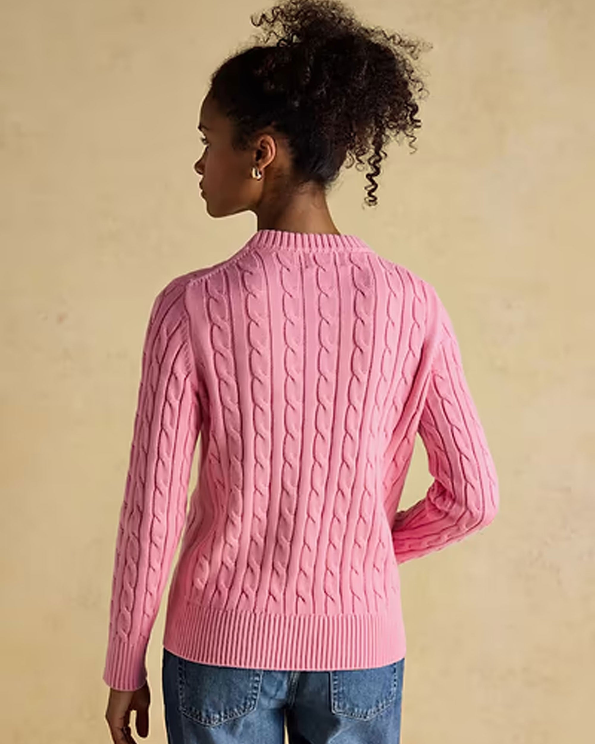 Classic Cable Jumper - Pink