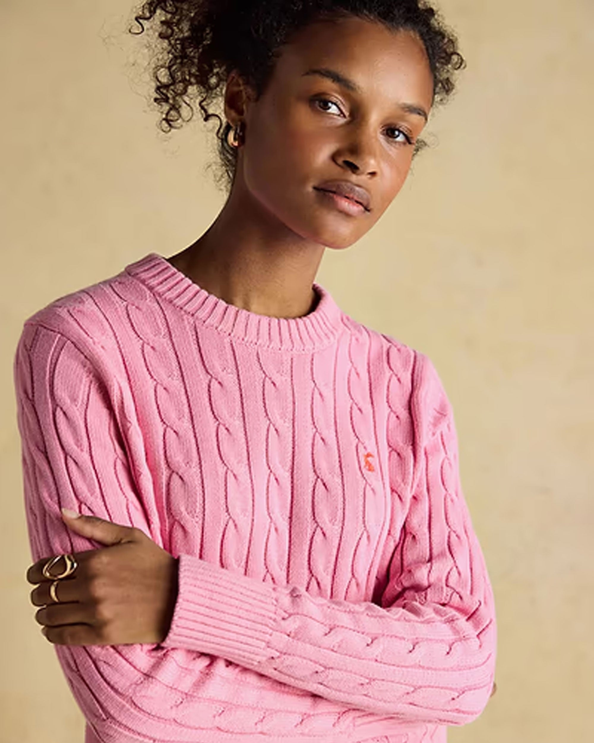 Classic Cable Jumper - Pink