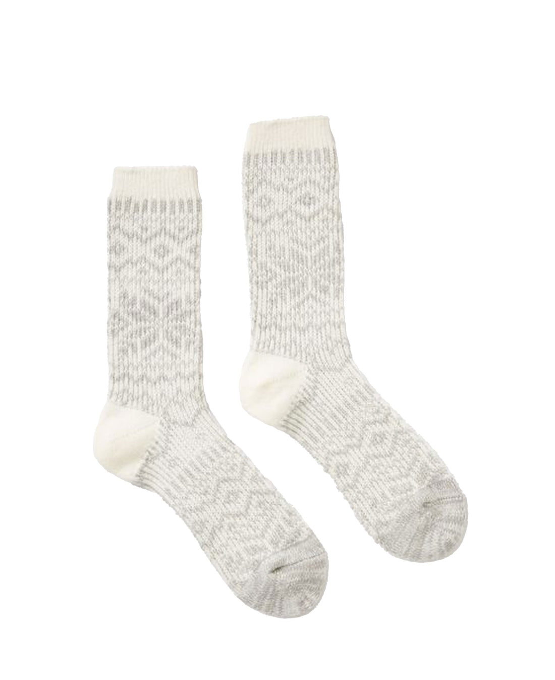 Cosy Fairisle Socks - Grey Marl