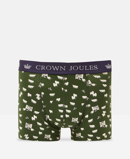 Crown Joules Boxers 2 Pack - Green Navy