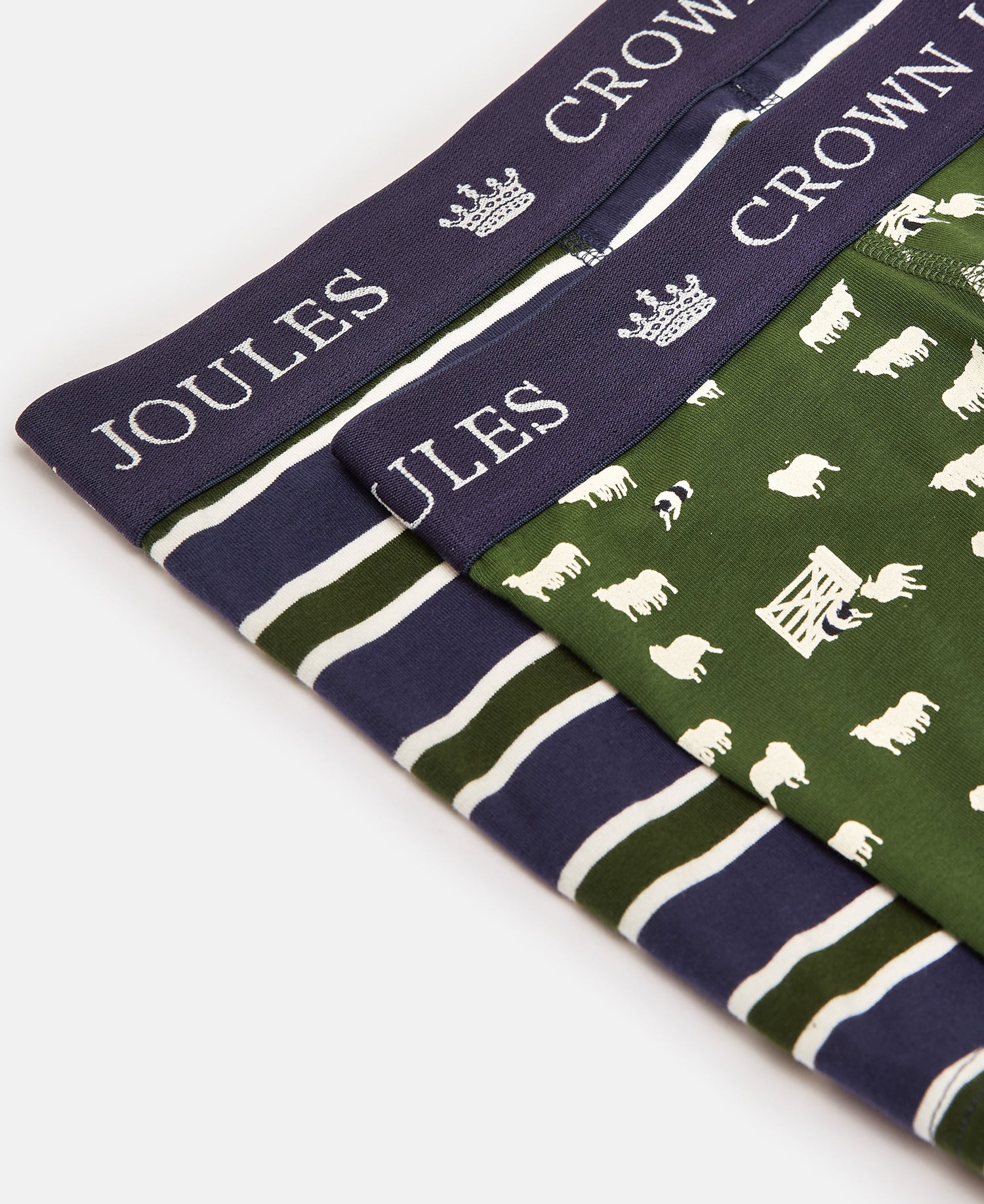 Crown Joules Boxers 2 Pack - Green Navy