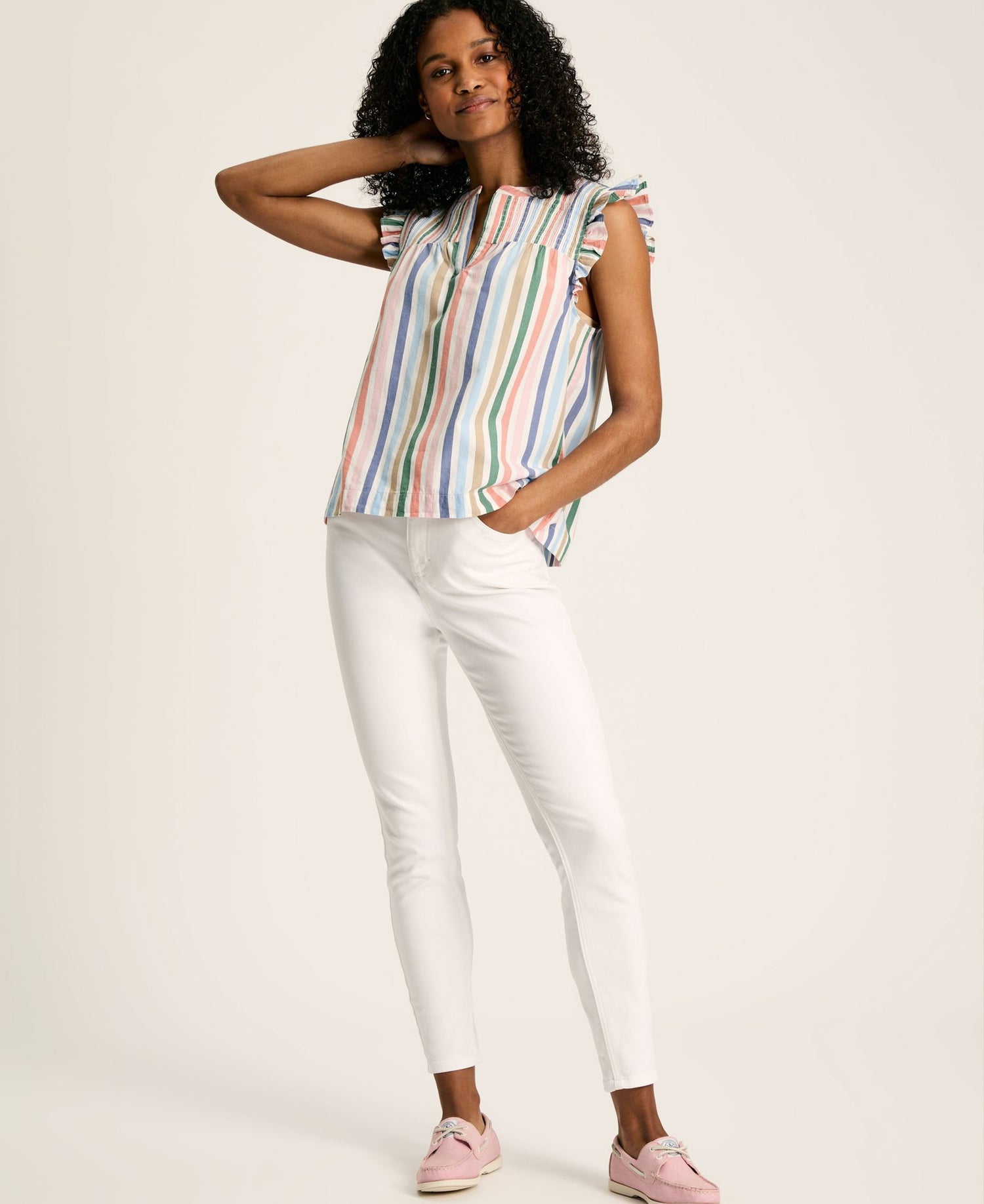 Cynthia Striped Cotton Blouse - Multi