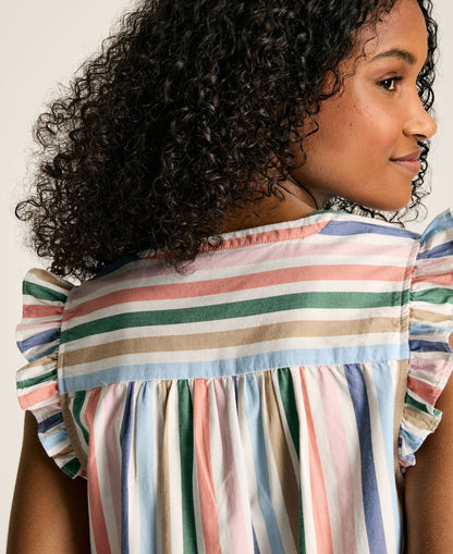 Cynthia Striped Cotton Blouse - Multi