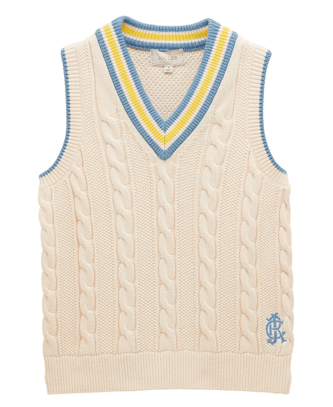 Deuce Cable Knit Vest - Cream