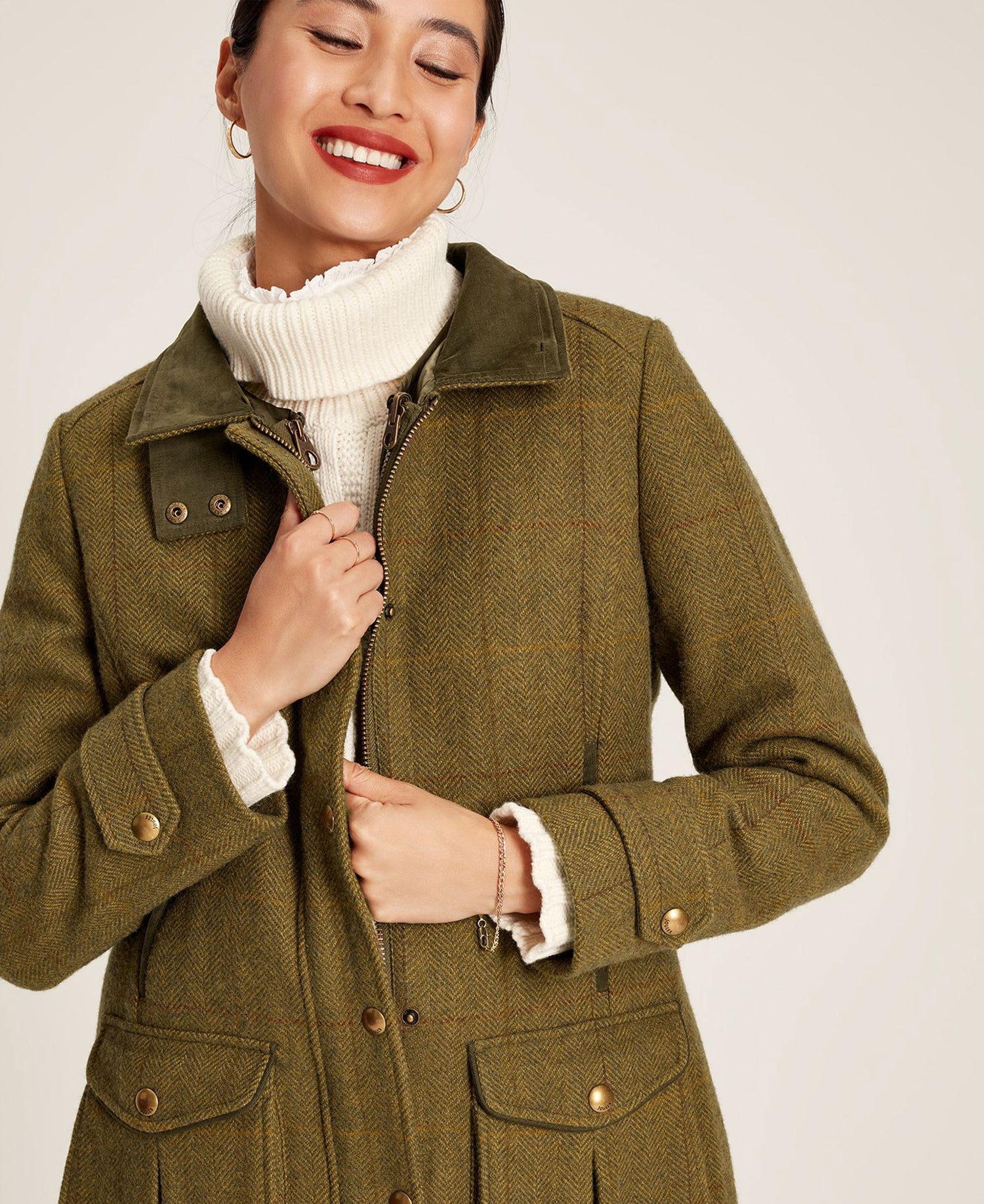 Fieldcoat Luxe Tweed Jacket with Removable Gilet - Green Tweed