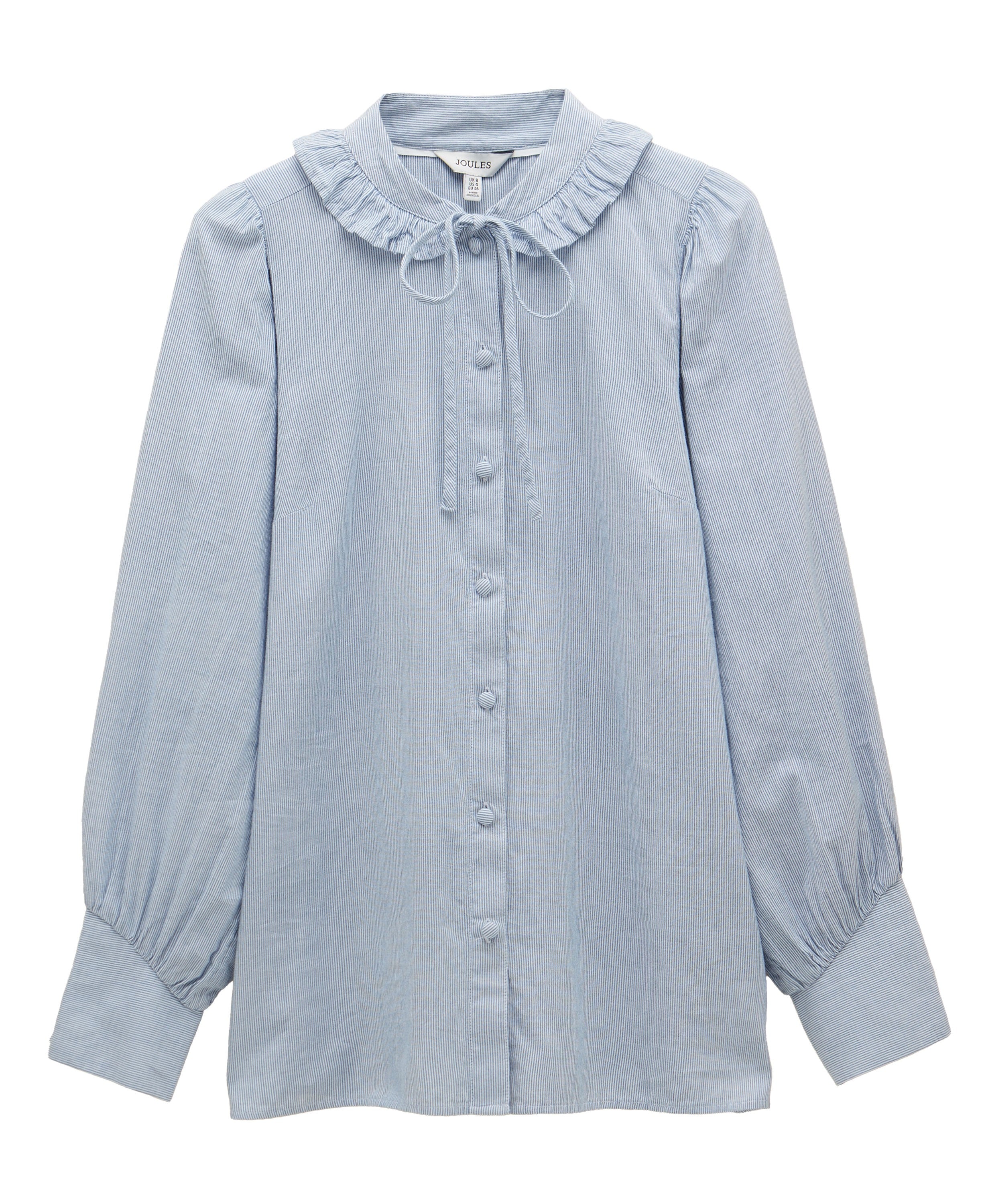 Harper Pussybow Tie Blouse - Blue/White