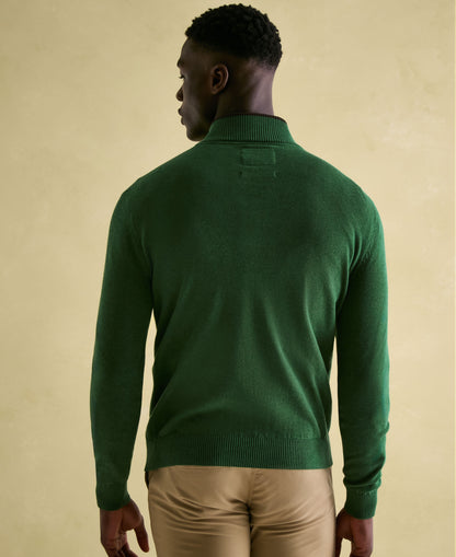 Hillside Quarter Zip Jumper - Dark Green