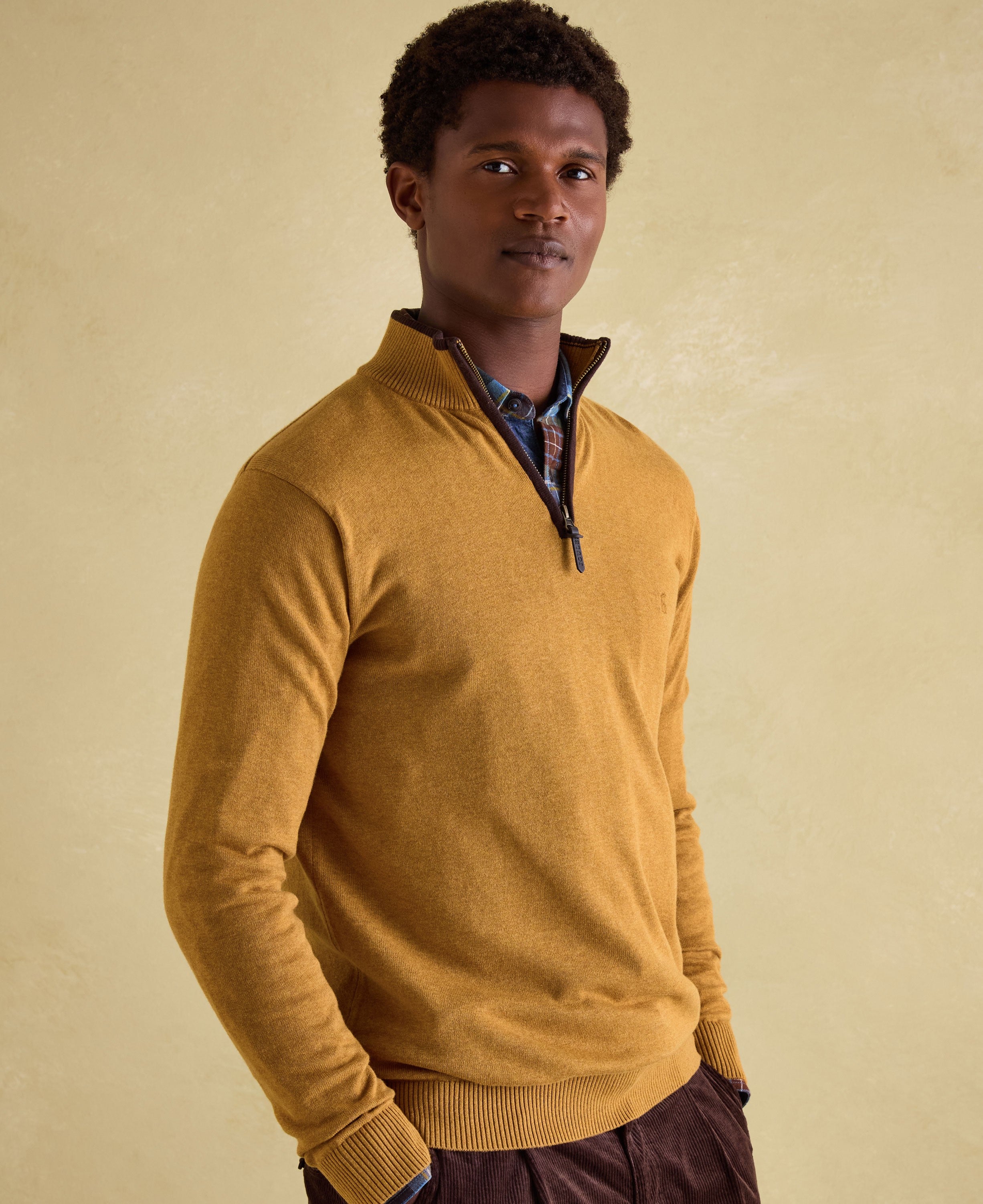 Hillside Quarter Zip Jumper - Yellow