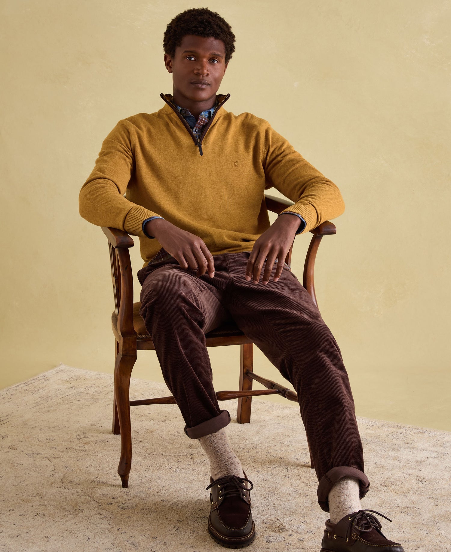 Hillside Quarter Zip Jumper - Yellow