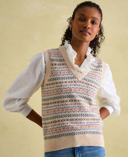 Islay Knitted Vest - Oat