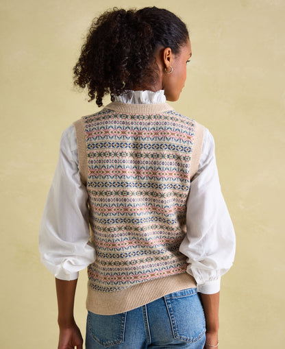 Islay Knitted Vest - Oat