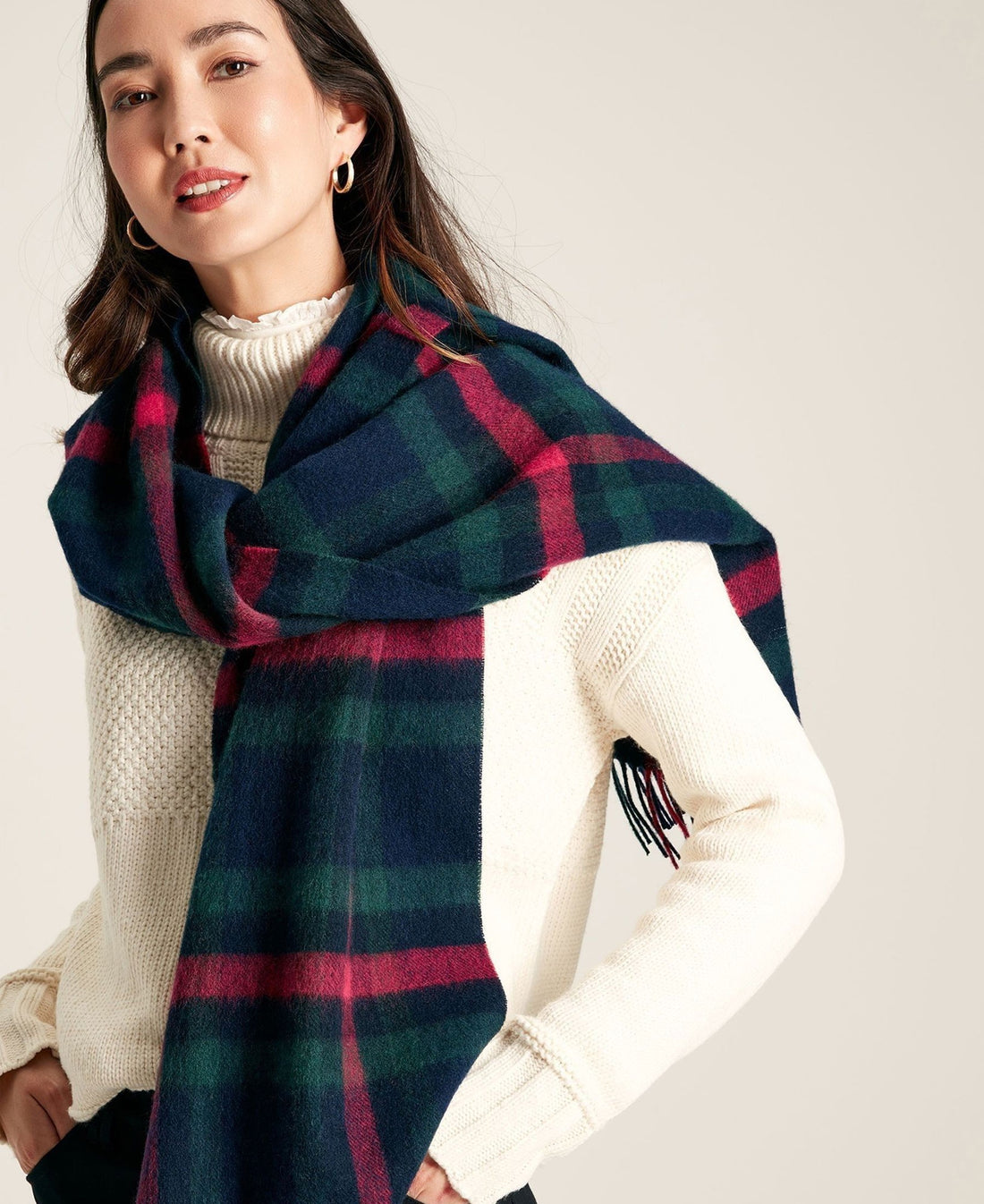 Langtree Scarf - Navy Pink Check