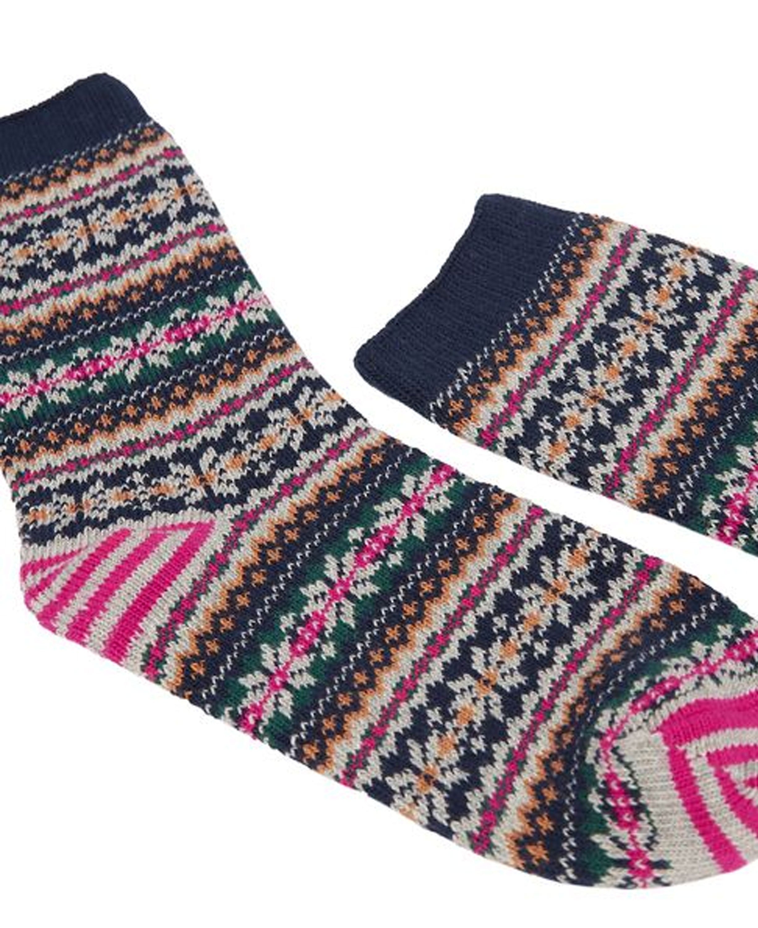 Lucille Socks - Navy Fairisle