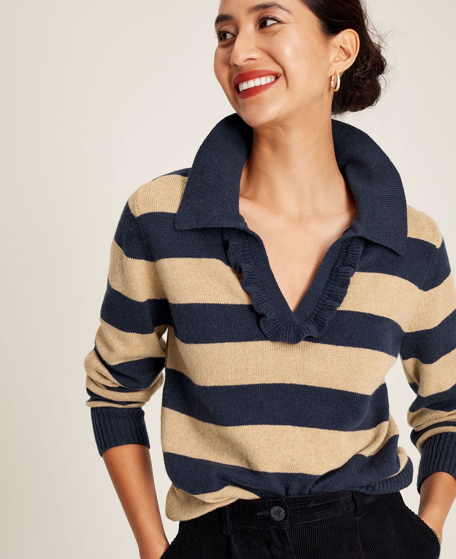 Maddie Jumper - Oat Stripe