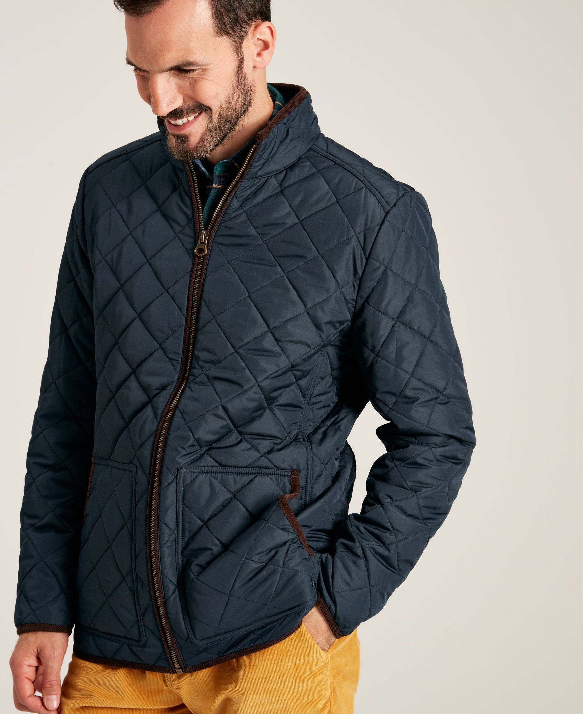 Maynard Diamond Quilted Jacket - Navy