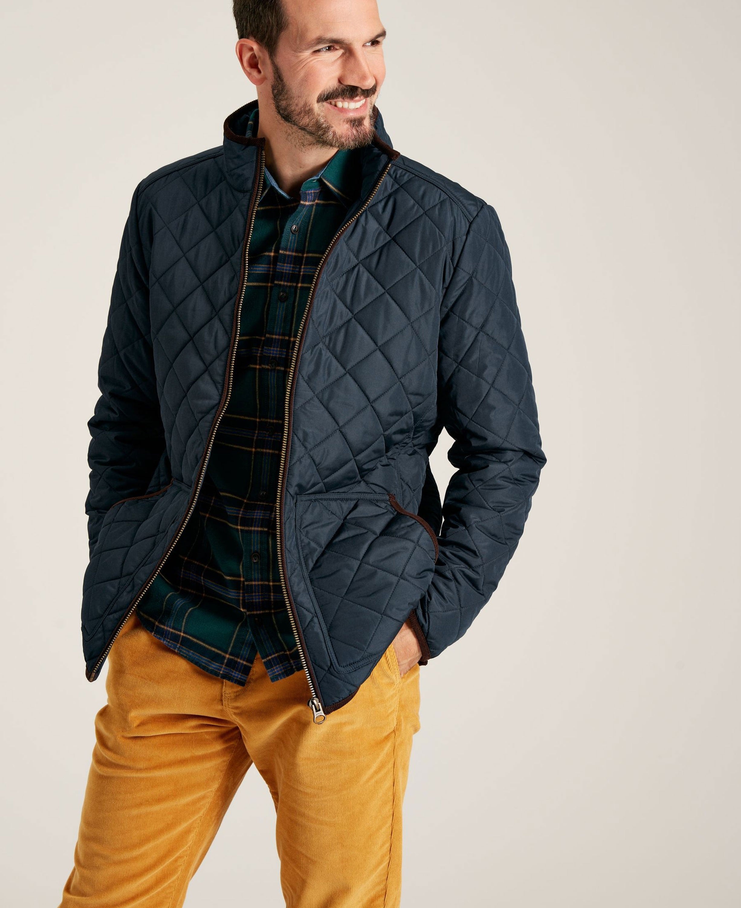 Maynard Diamond Quilted Jacket - Navy