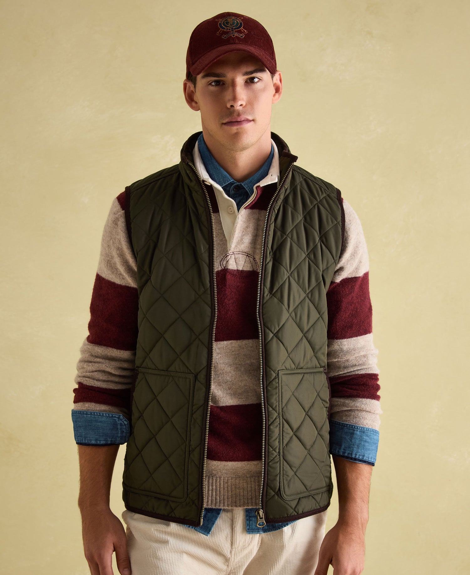 Maynard Diamond Quilted Gilet - Green