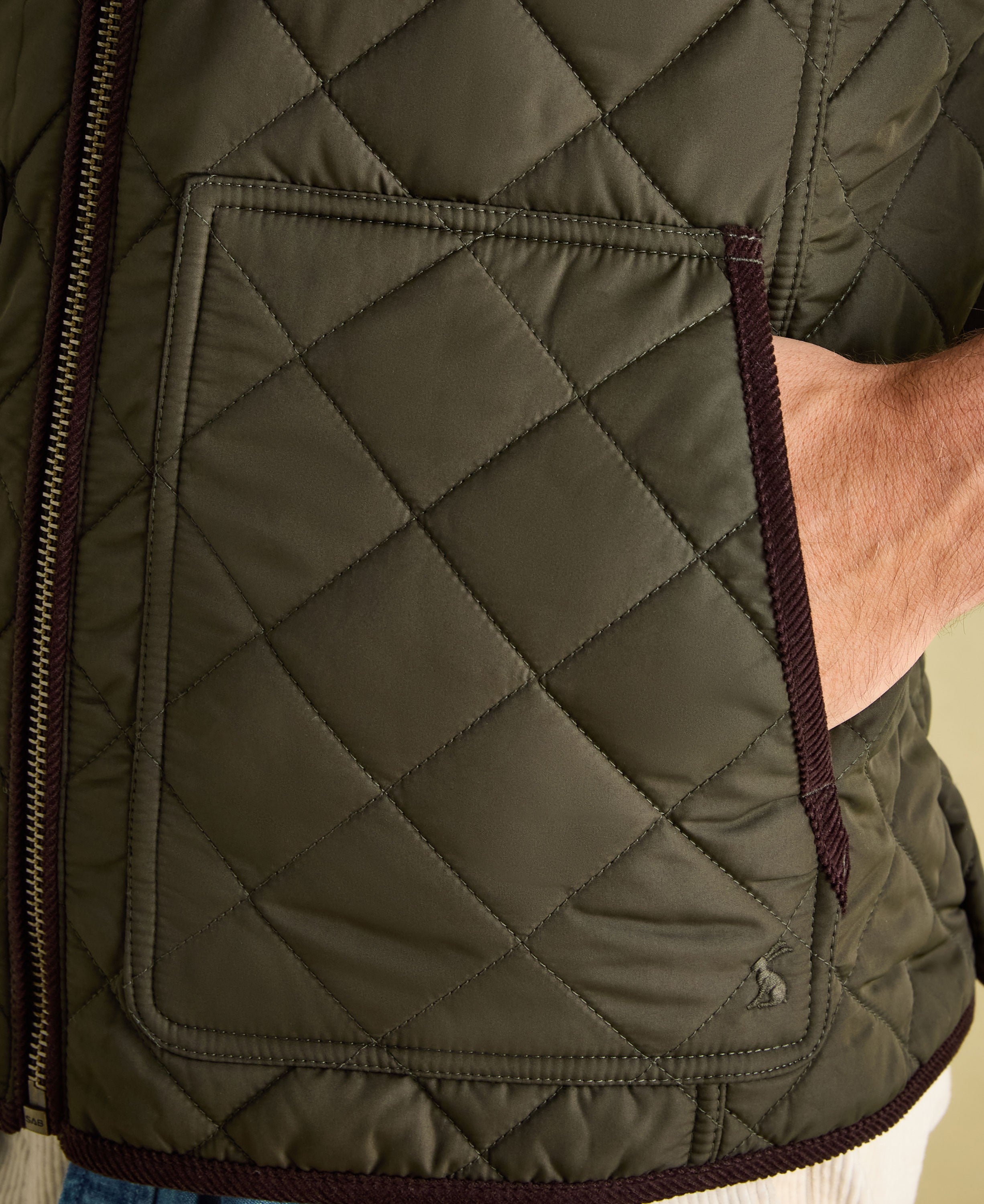 Maynard Diamond Quilted Gilet - Green