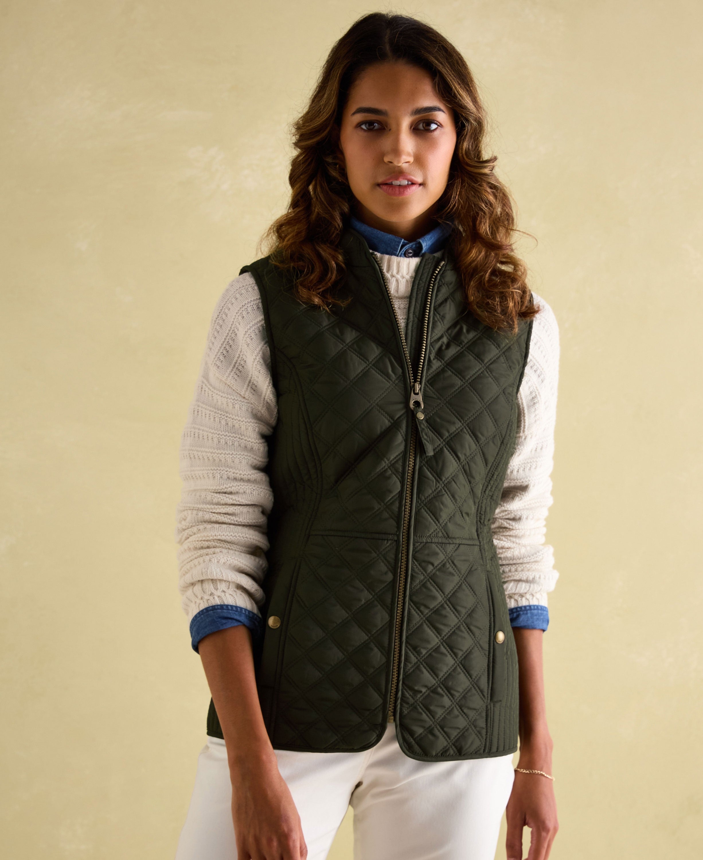 Minx Quilted Gilet - Khaki