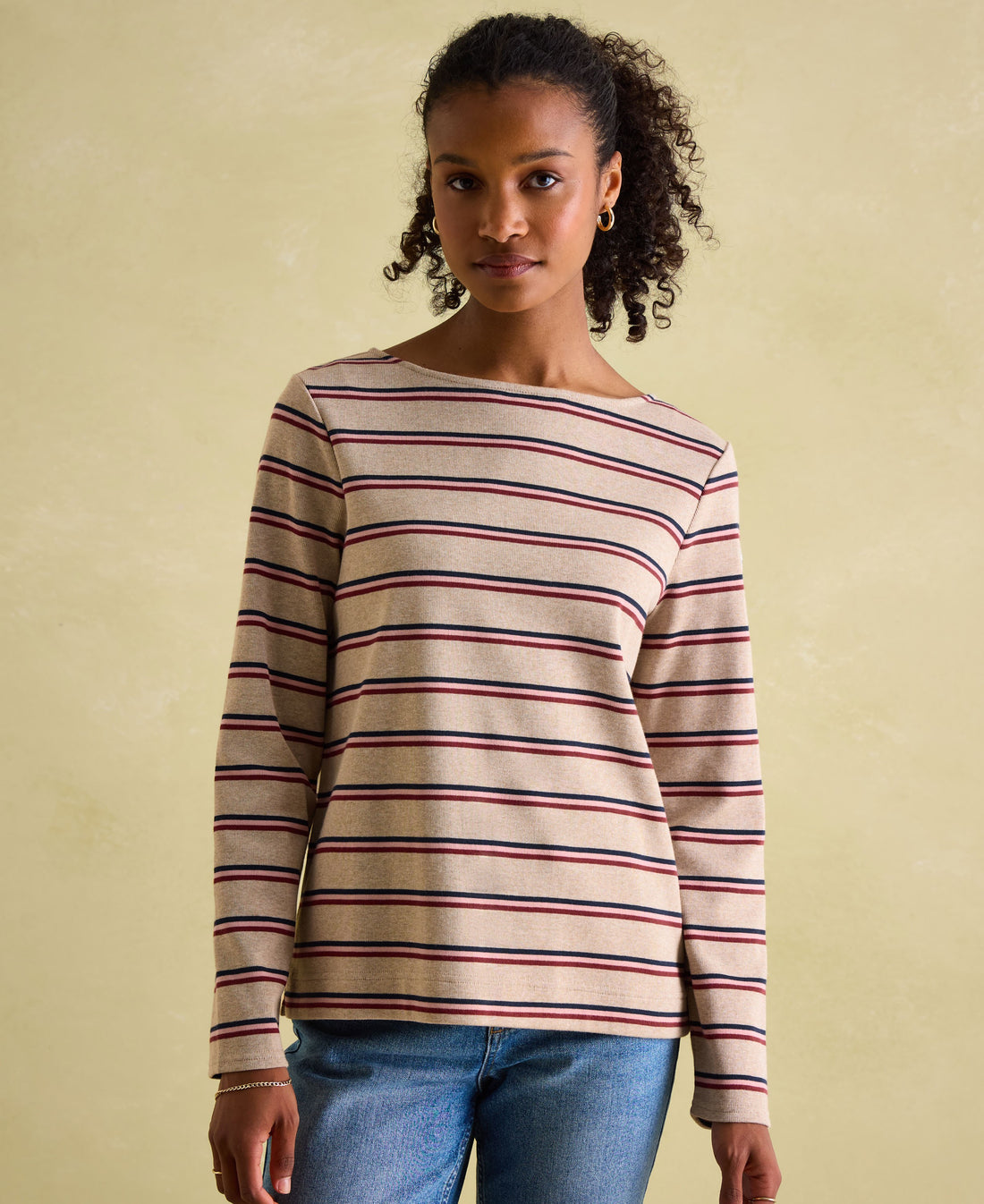 New Harbour Top - Oat Pink Stripe