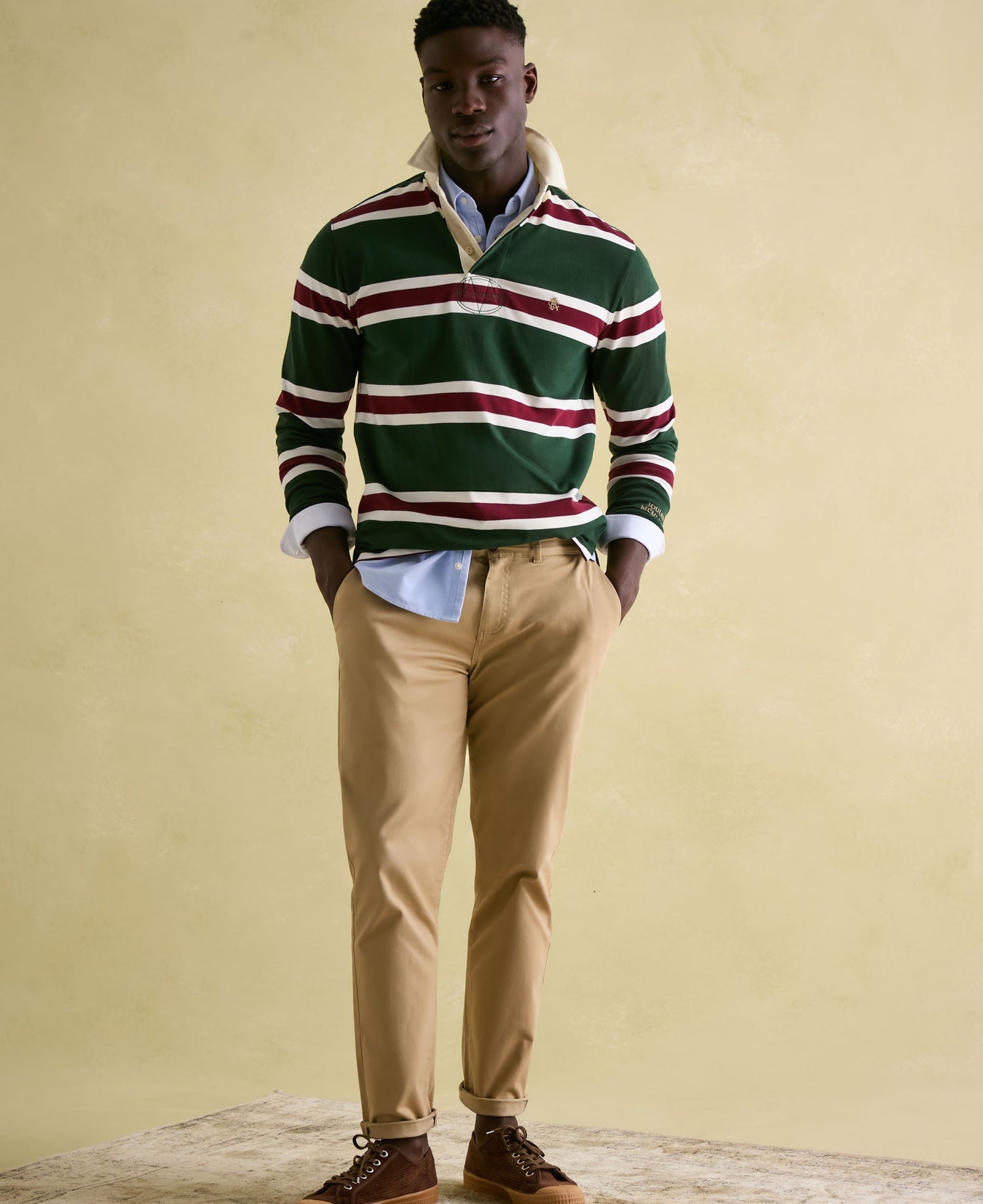 Onside Striped Rugby Shirt - Green/Red