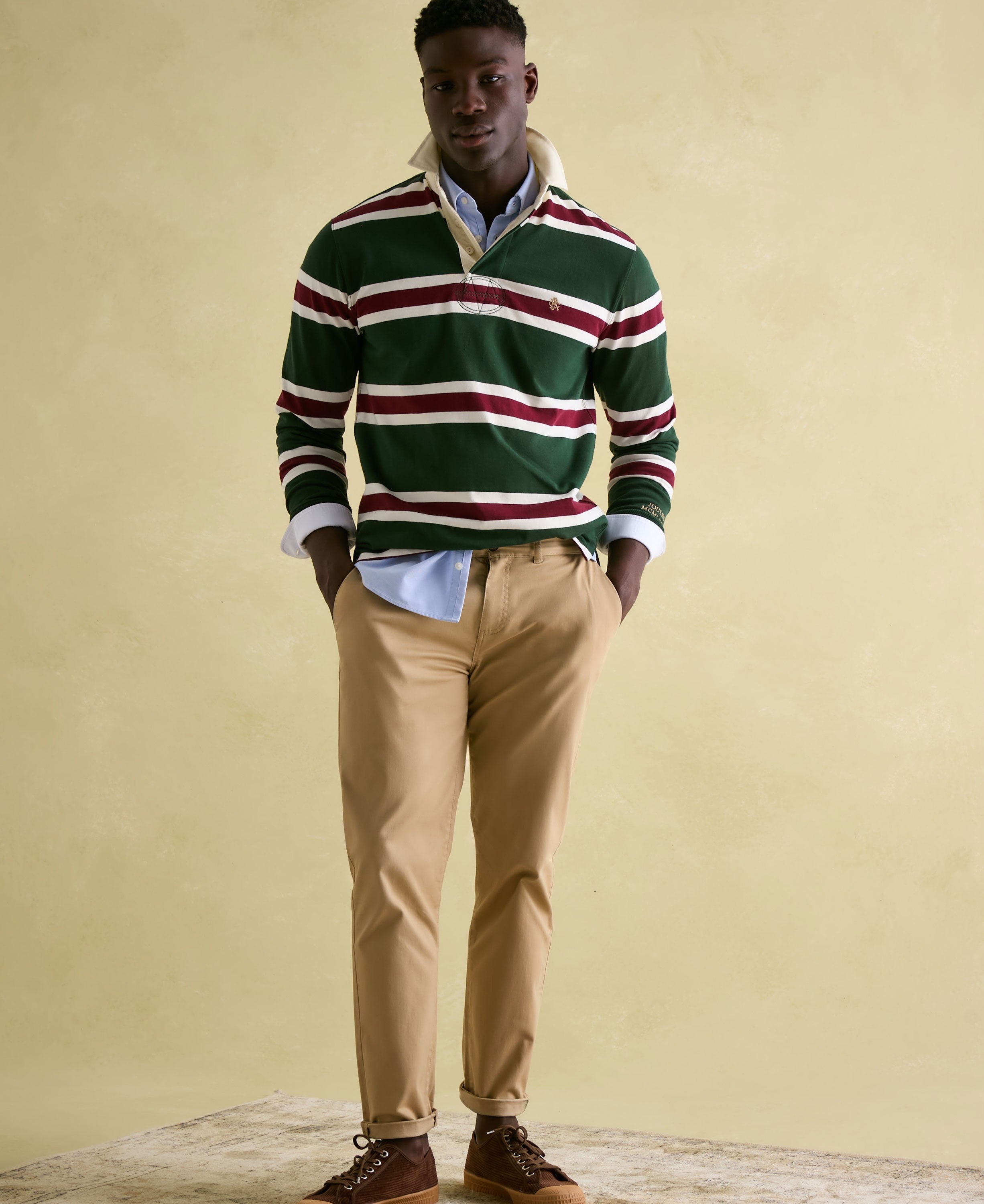 Onside Striped Rugby Shirt - Green/Red