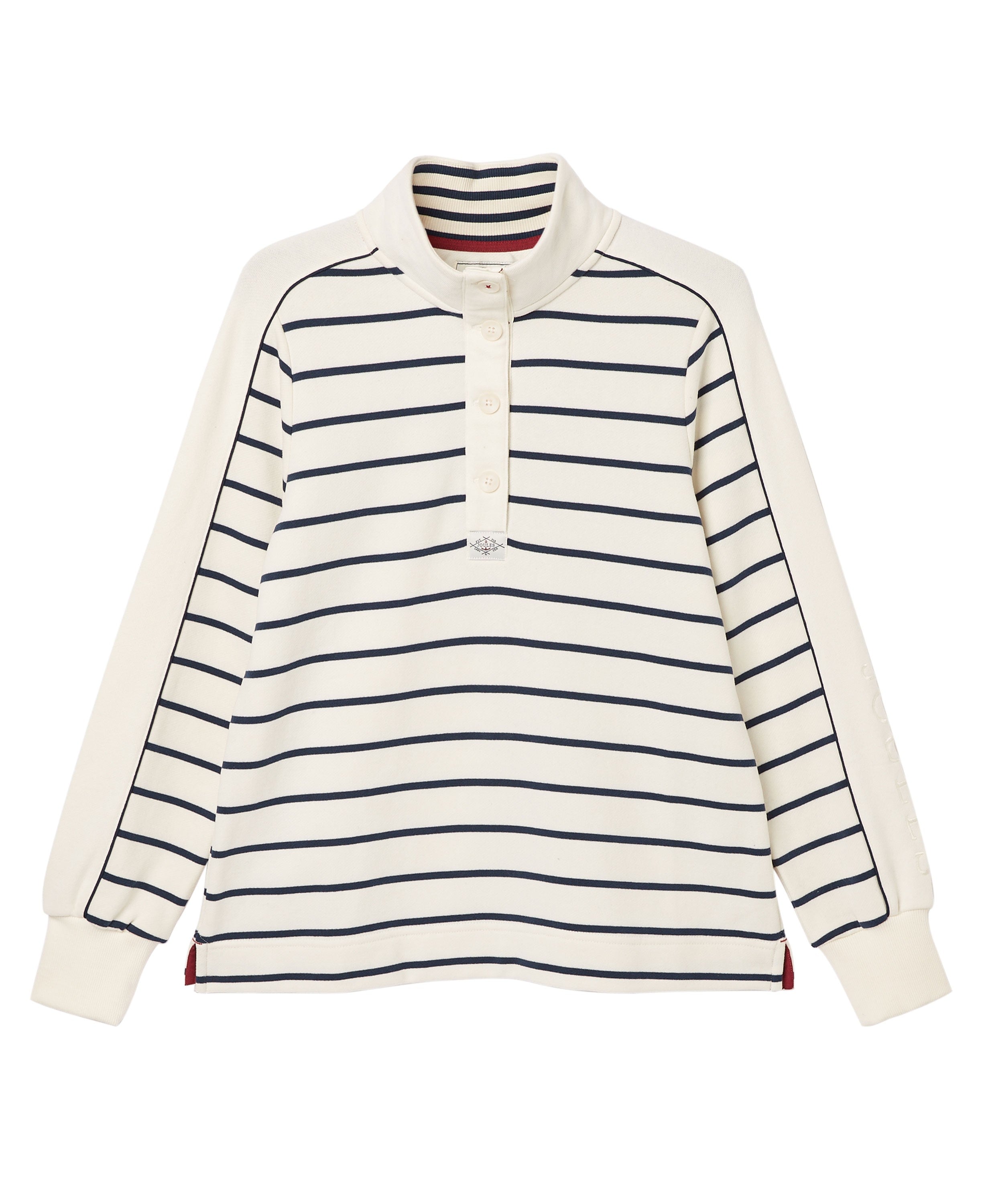 Southwold Button Down Striped Sweatshirt - Creme