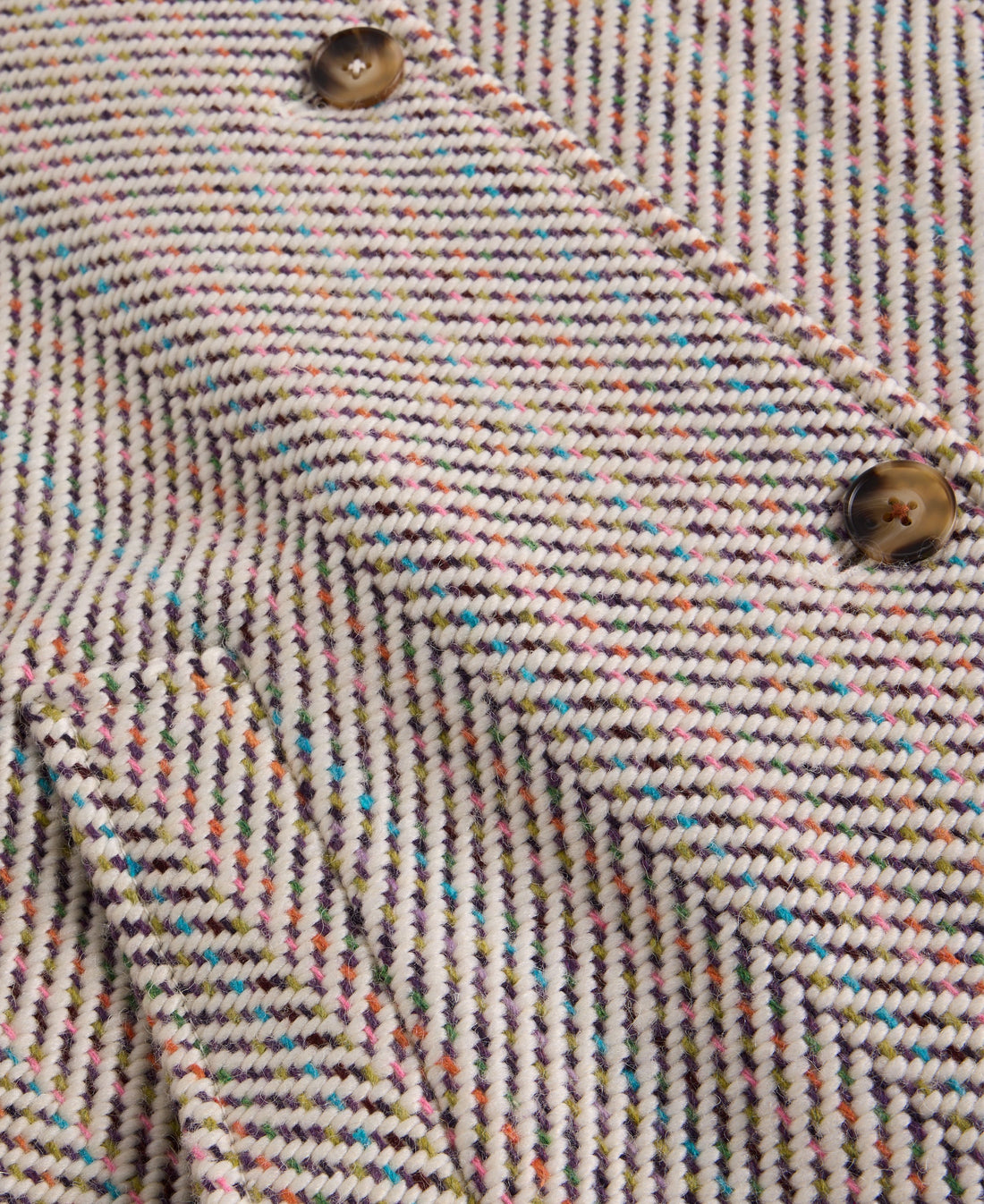 Kelsey Texture Wool Blend Coat - Ivory Multi