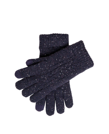 Lacock Cable Knit Gloves - Navy