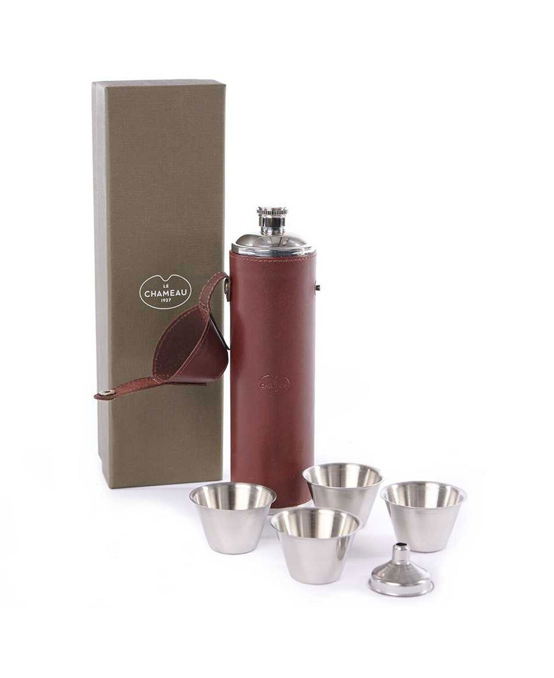 Rounded Hip Flask - Marron Fonce