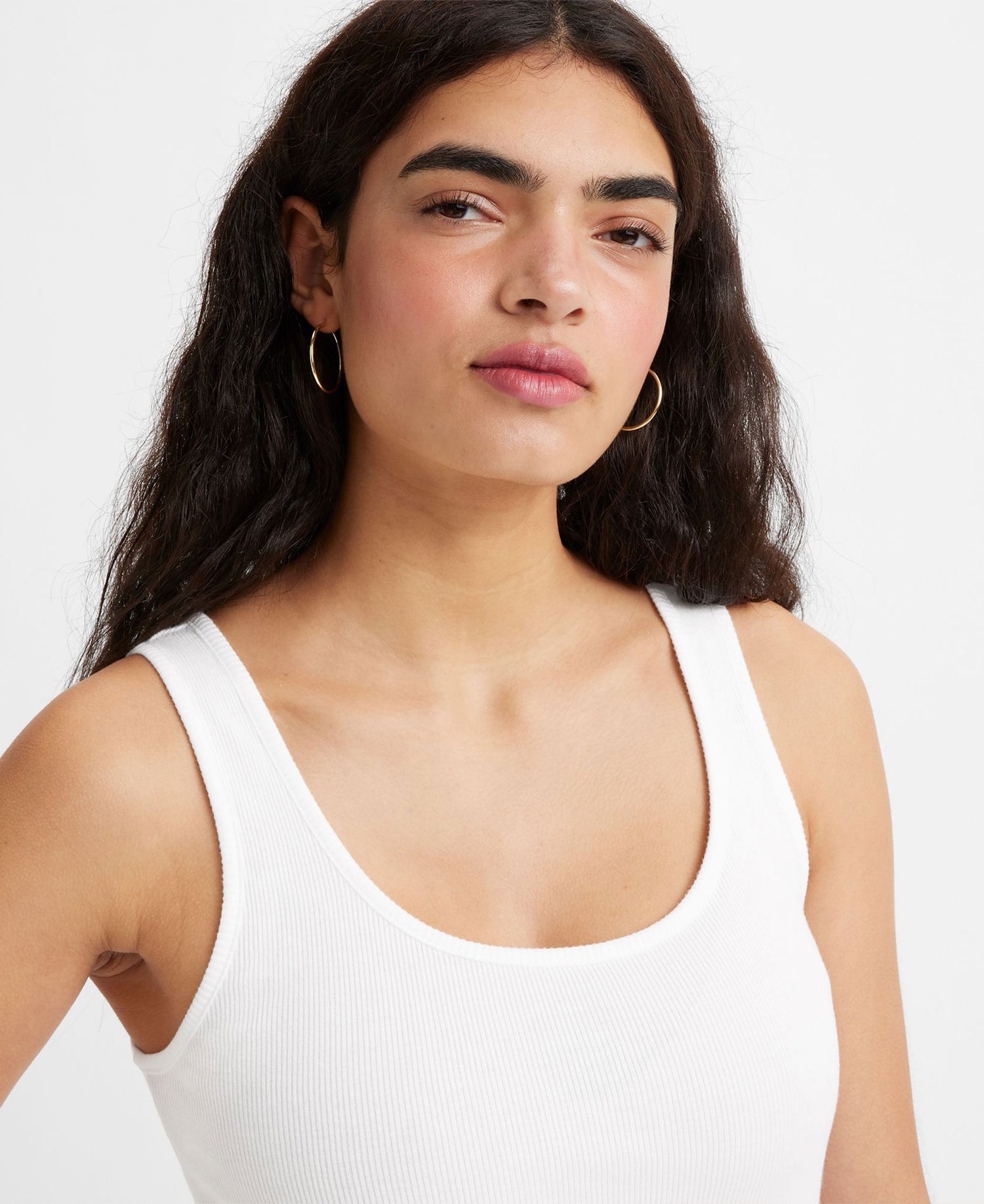 Essential Rib Tank Top - White