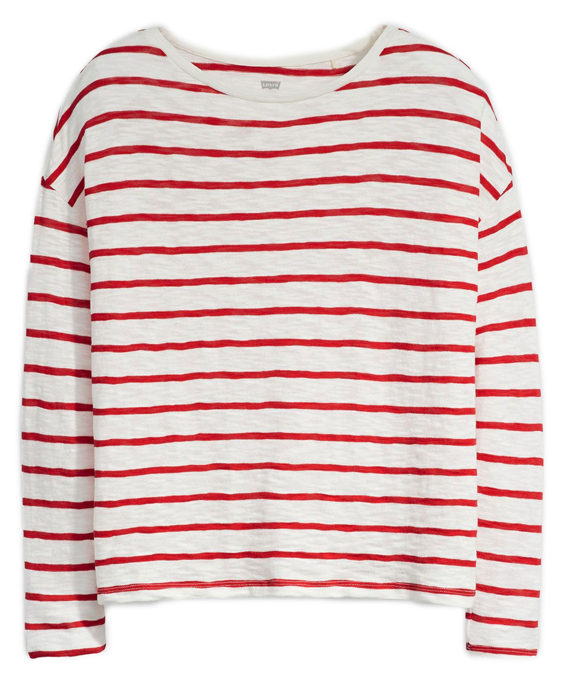 Margot Long Sleeve Tee - Saint Stripe Scarlet Red