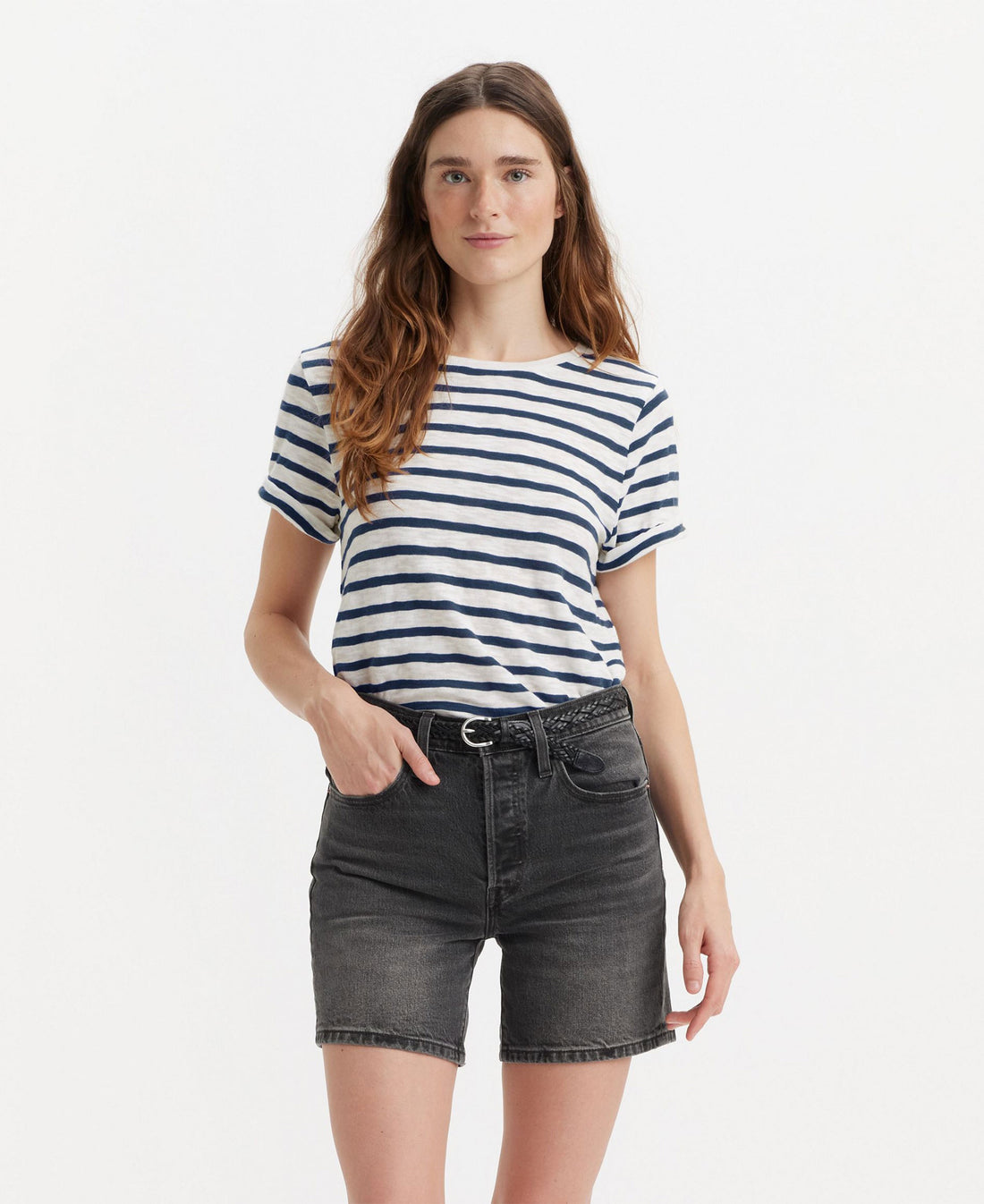 Margot Tee Captain Stripe - Peacoat Egret Blue