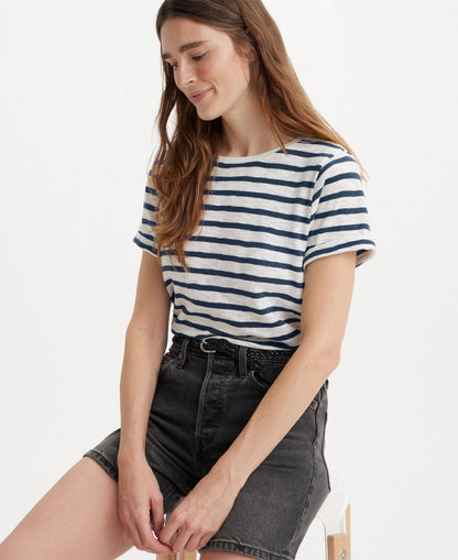 Margot Tee Captain Stripe - Peacoat Egret Blue