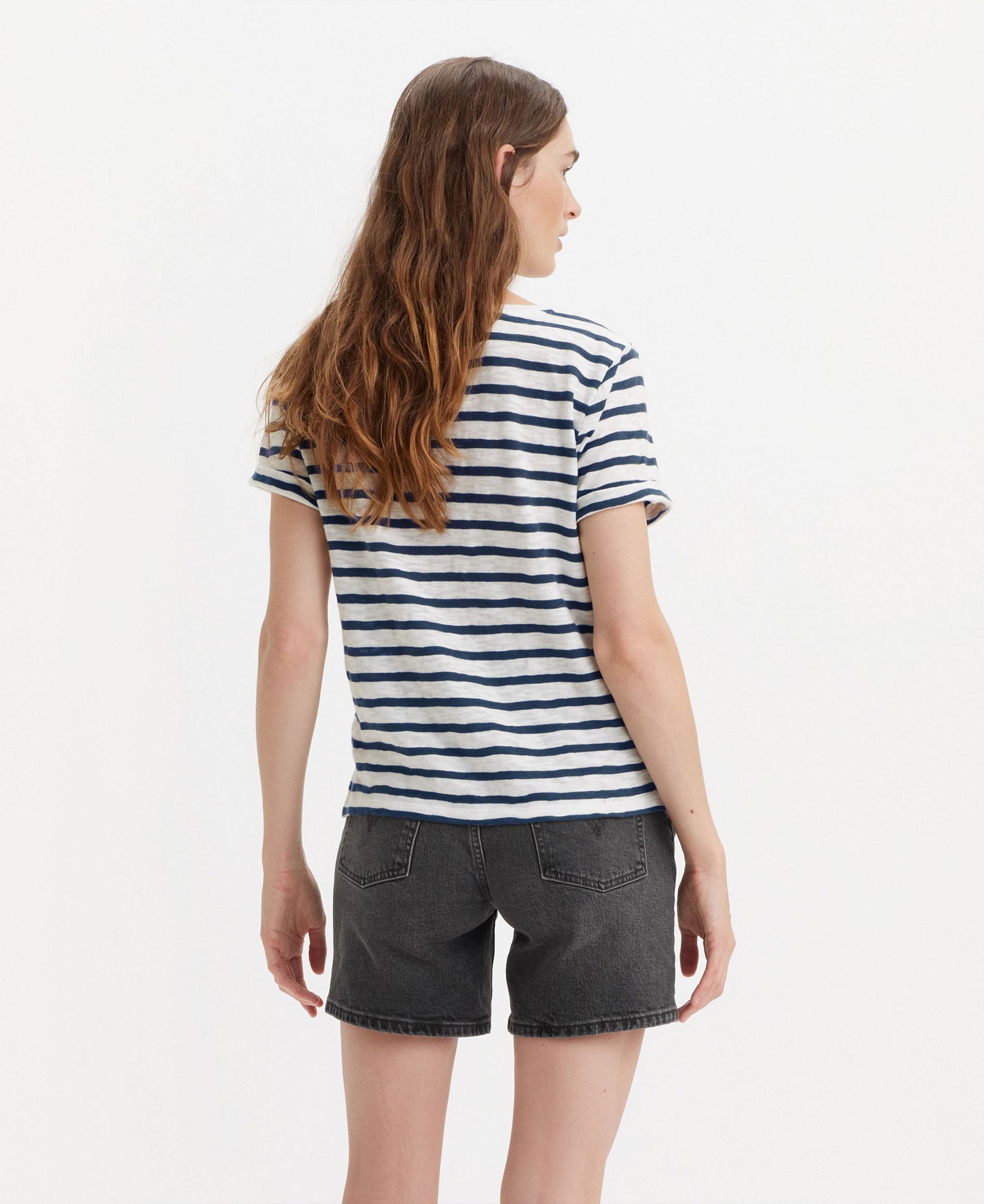 Margot Tee Captain Stripe - Peacoat Egret Blue