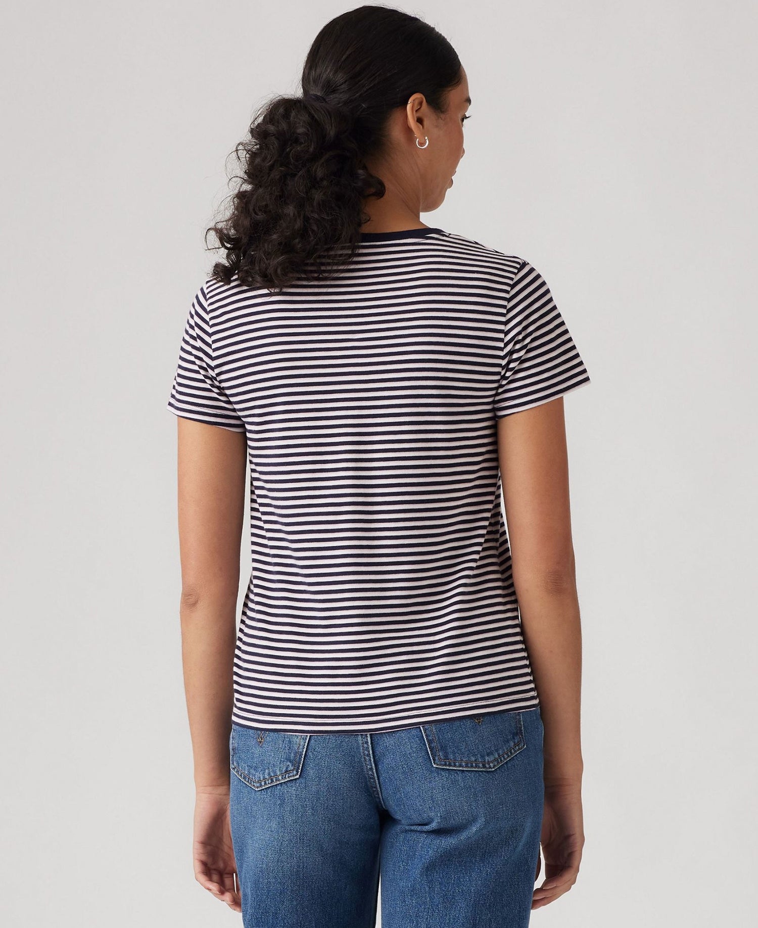 Perfect V-Neck Tee - Indigo Stripe Navy Blazer Multi-Col