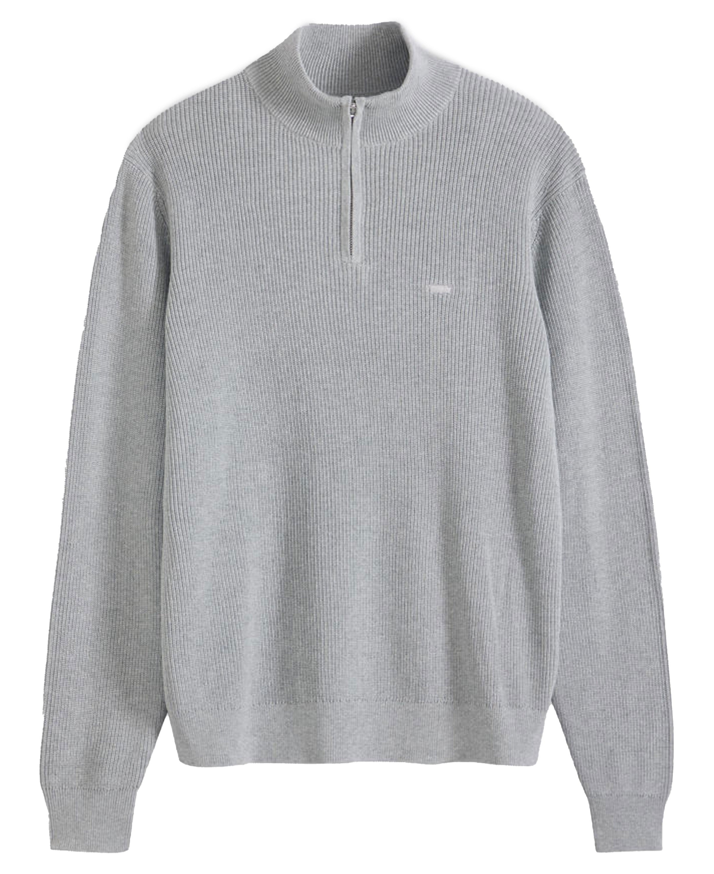 Hallmark Quarter Zip Sweater - Mid Tone Grey Heather