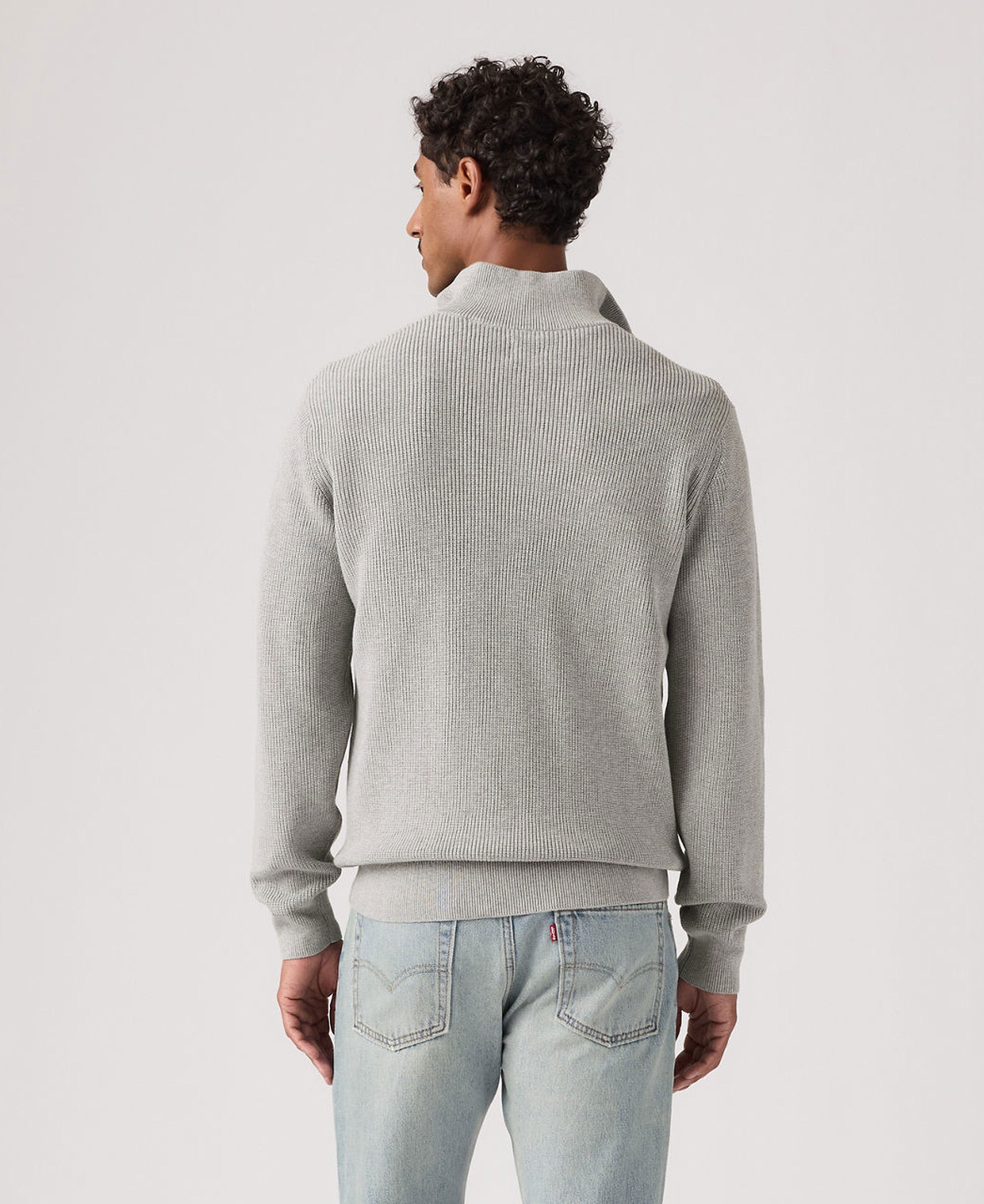 Hallmark Quarter Zip Sweater - Mid Tone Grey Heather