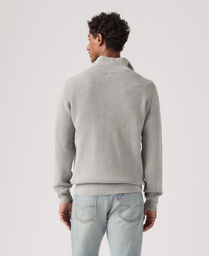 Hallmark Quarter Zip Sweater - Mid Tone Grey Heather