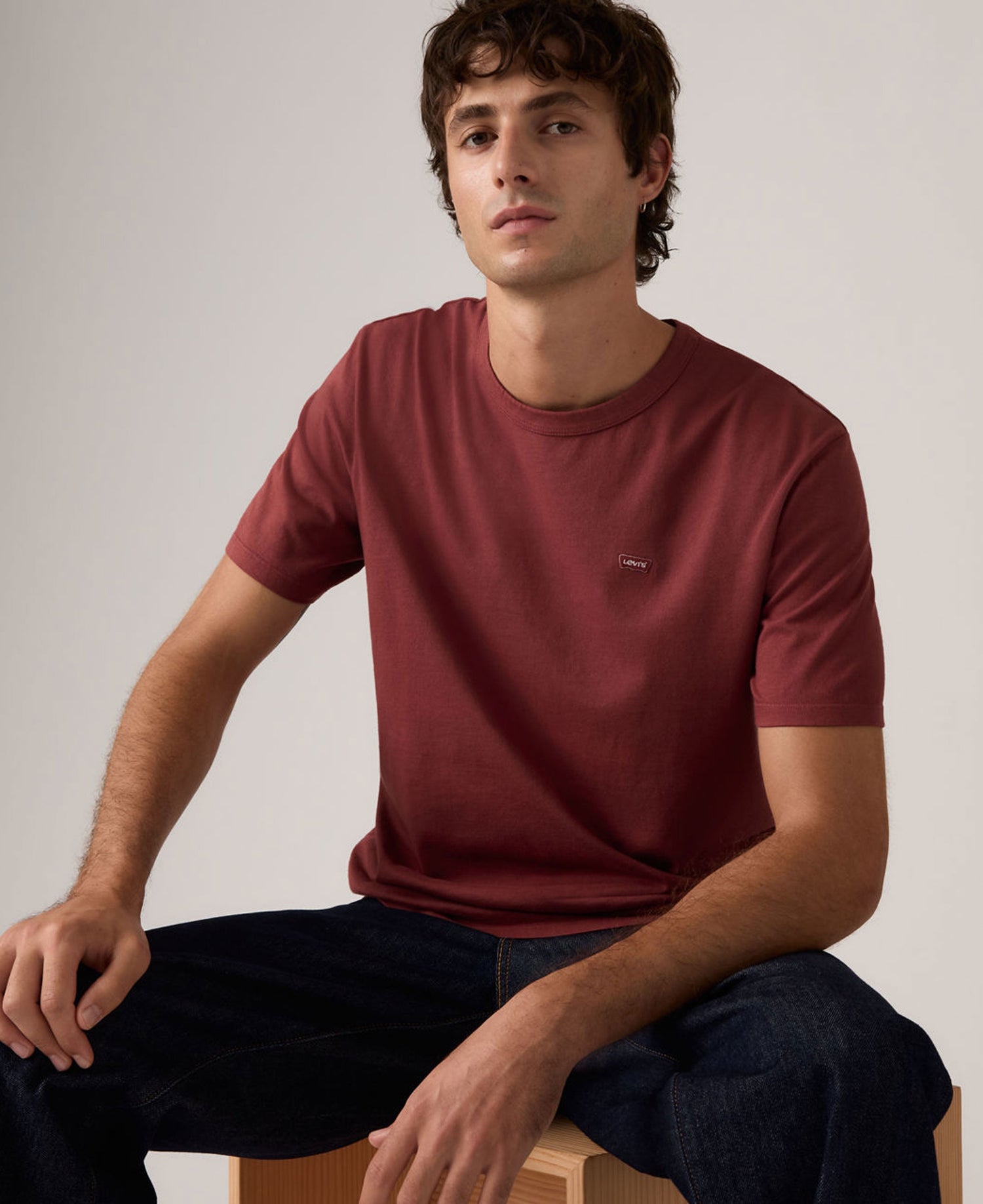 Icon Tee Garment Dye - Oxblood Red Garment