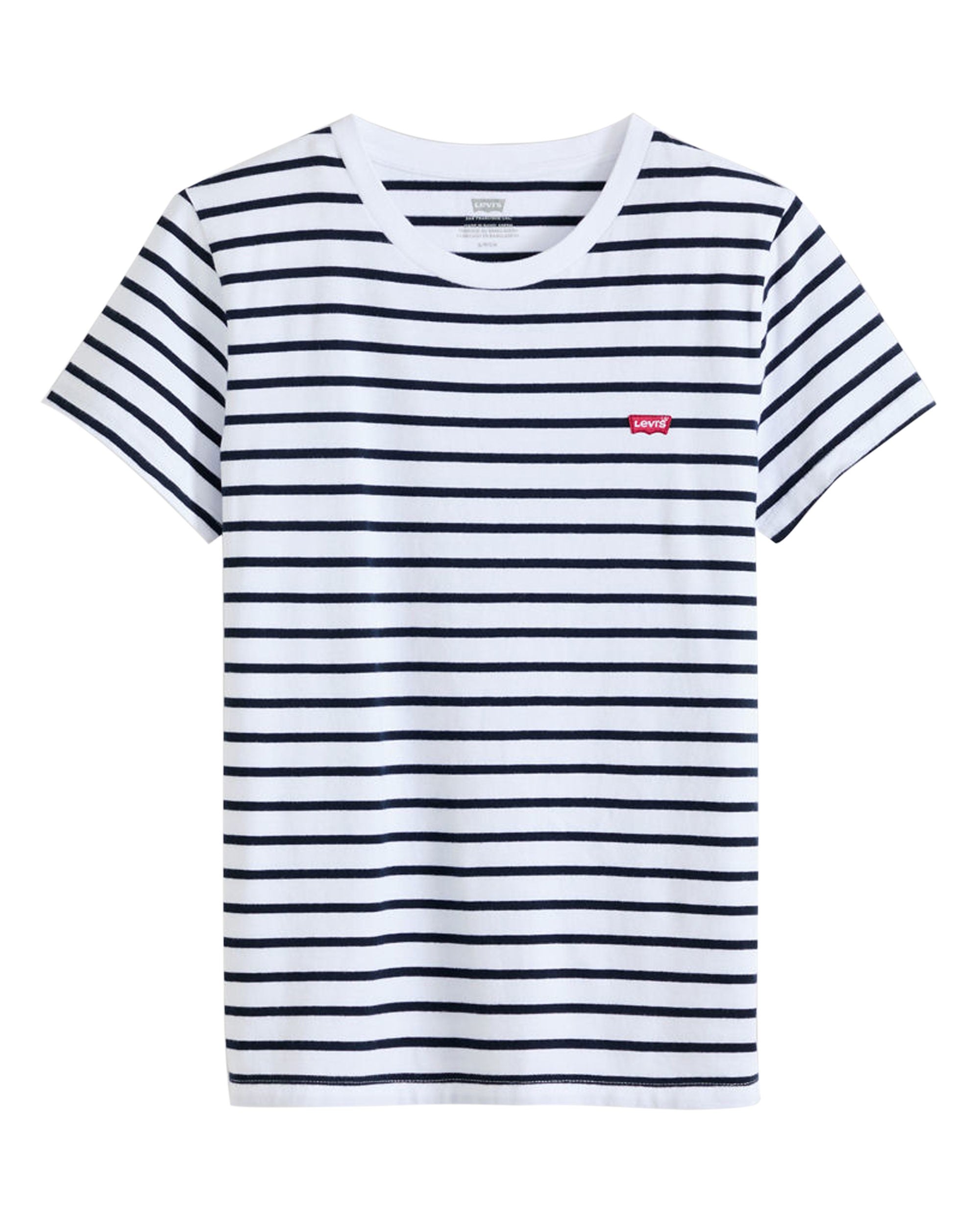Perfect Tee Emily Stripe - Bright White Navy