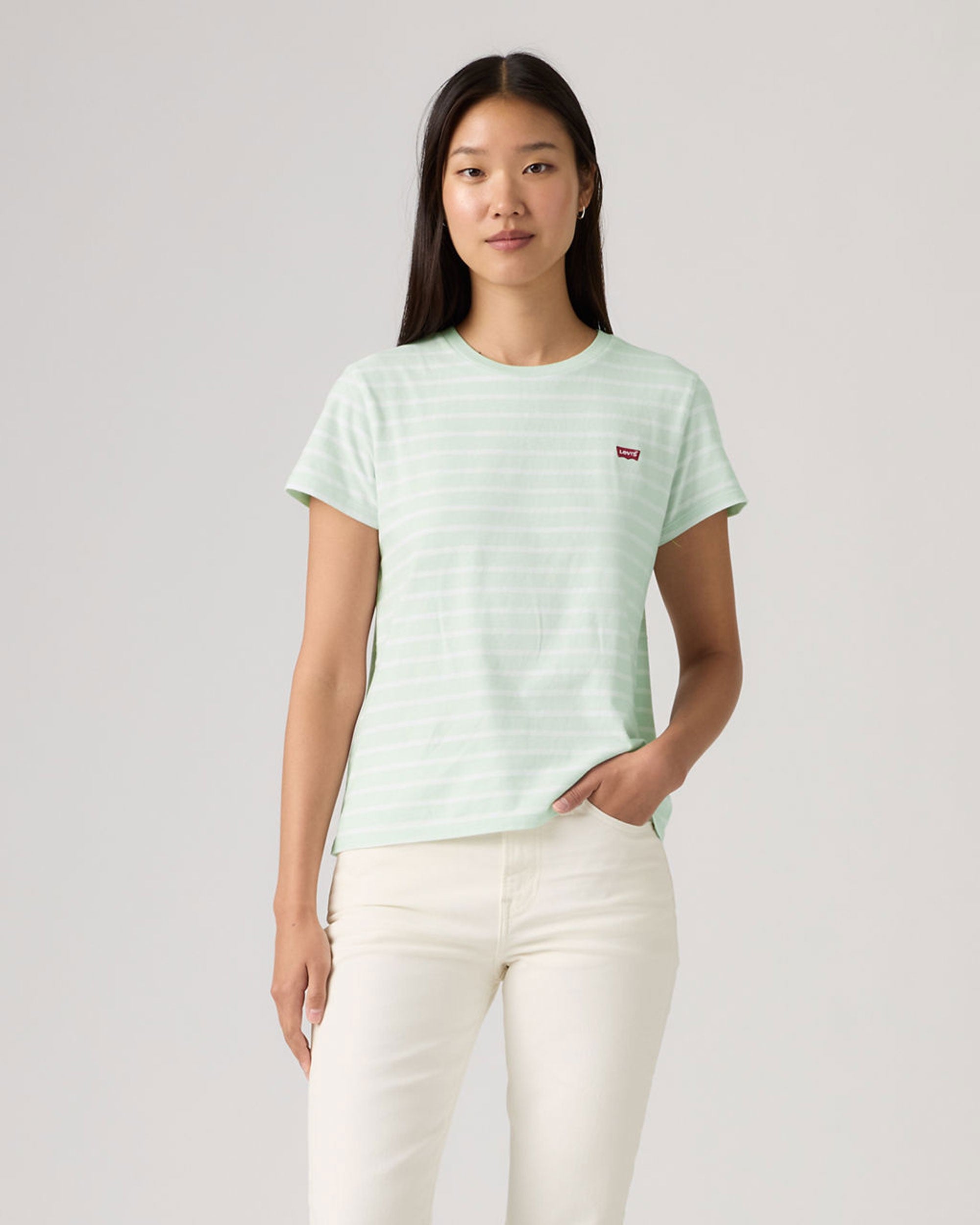 Perfect Tee - Emily Stripe Pale Blue