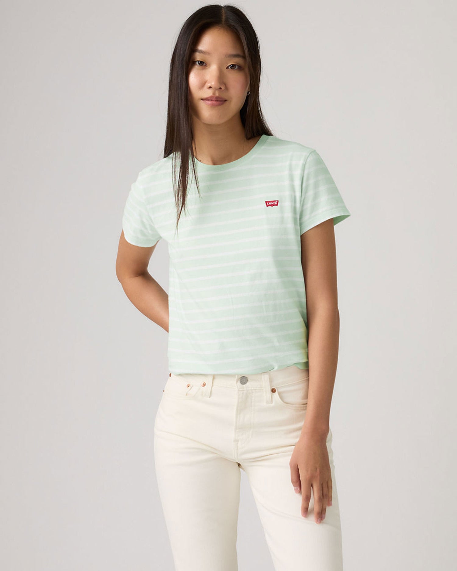 Perfect Tee - Emily Stripe Pale Blue