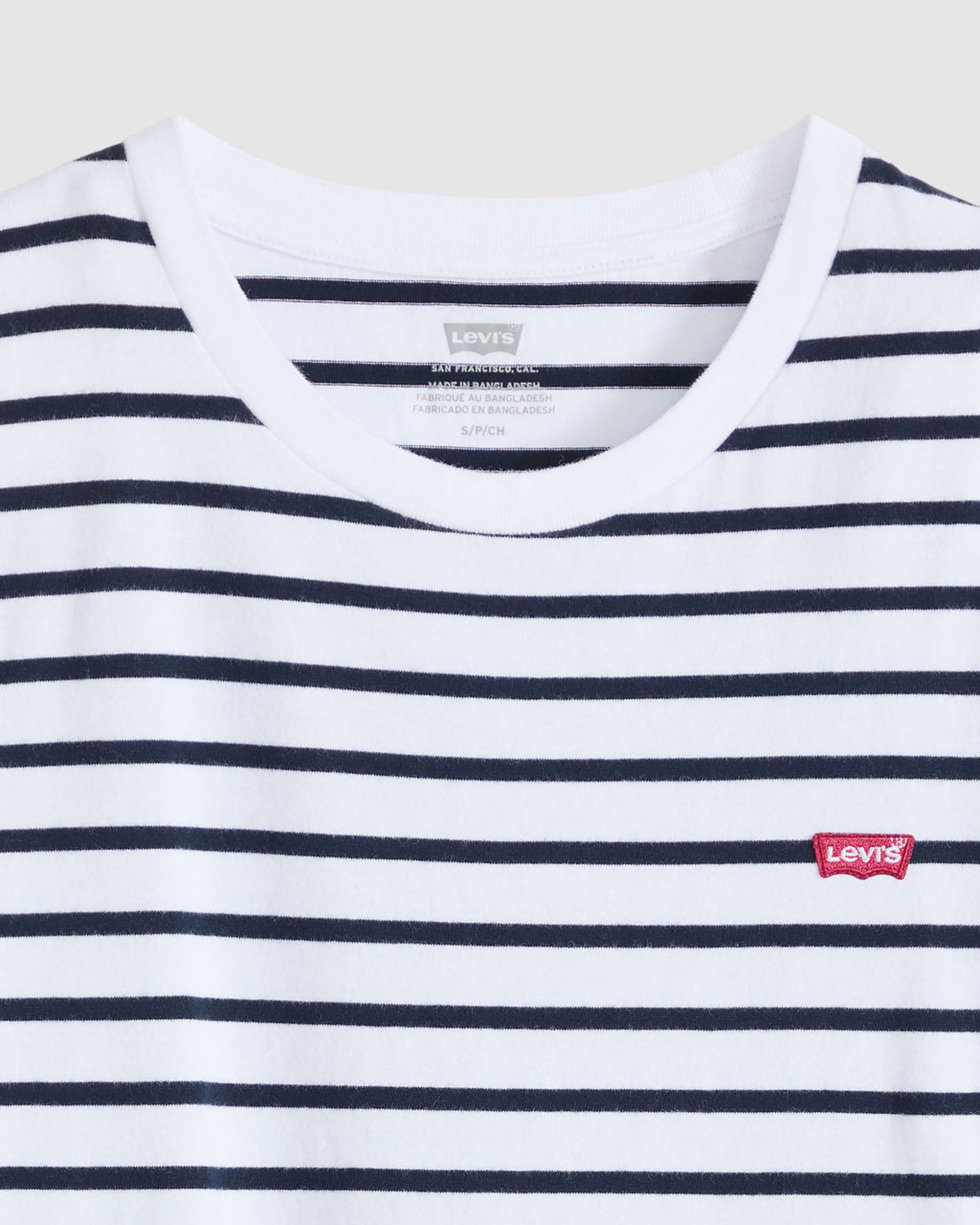 Perfect Tee Emily Stripe - Bright White Navy