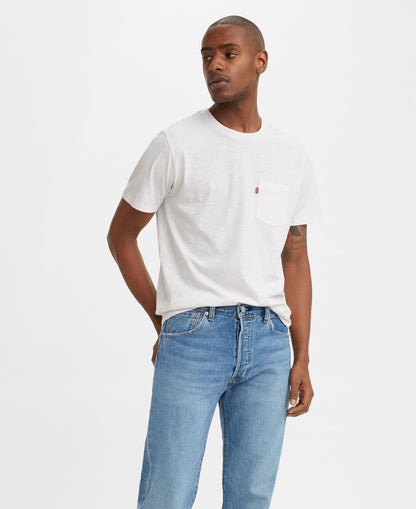 Classic Pocket Tee - White + Slub