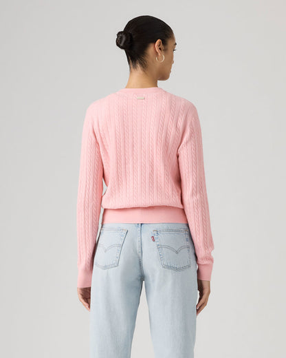 Super Soft Crewneck Cardi - Coral Blush
