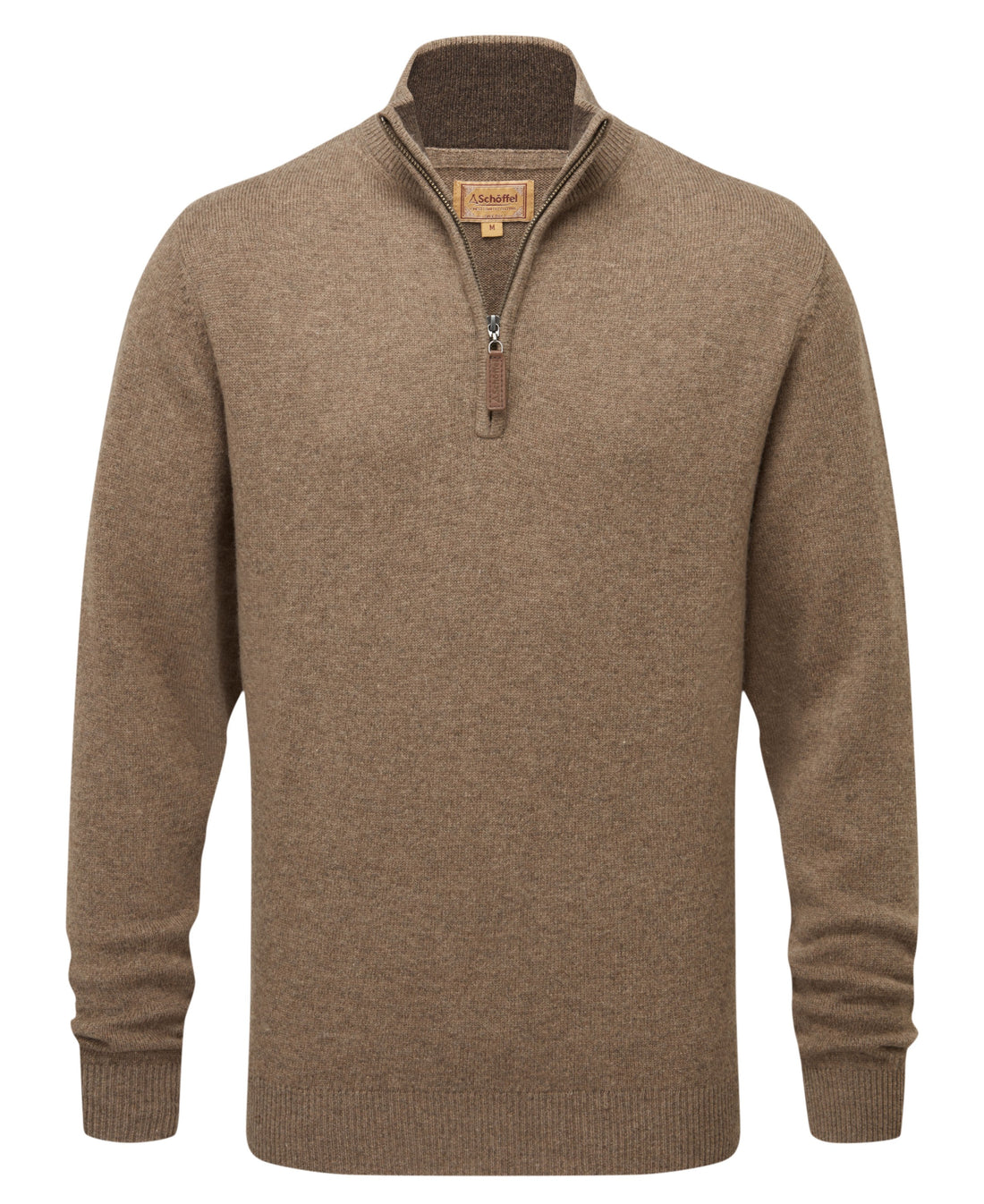 Lewis Lambswool 1/4 Zip Jumper - Mushroom