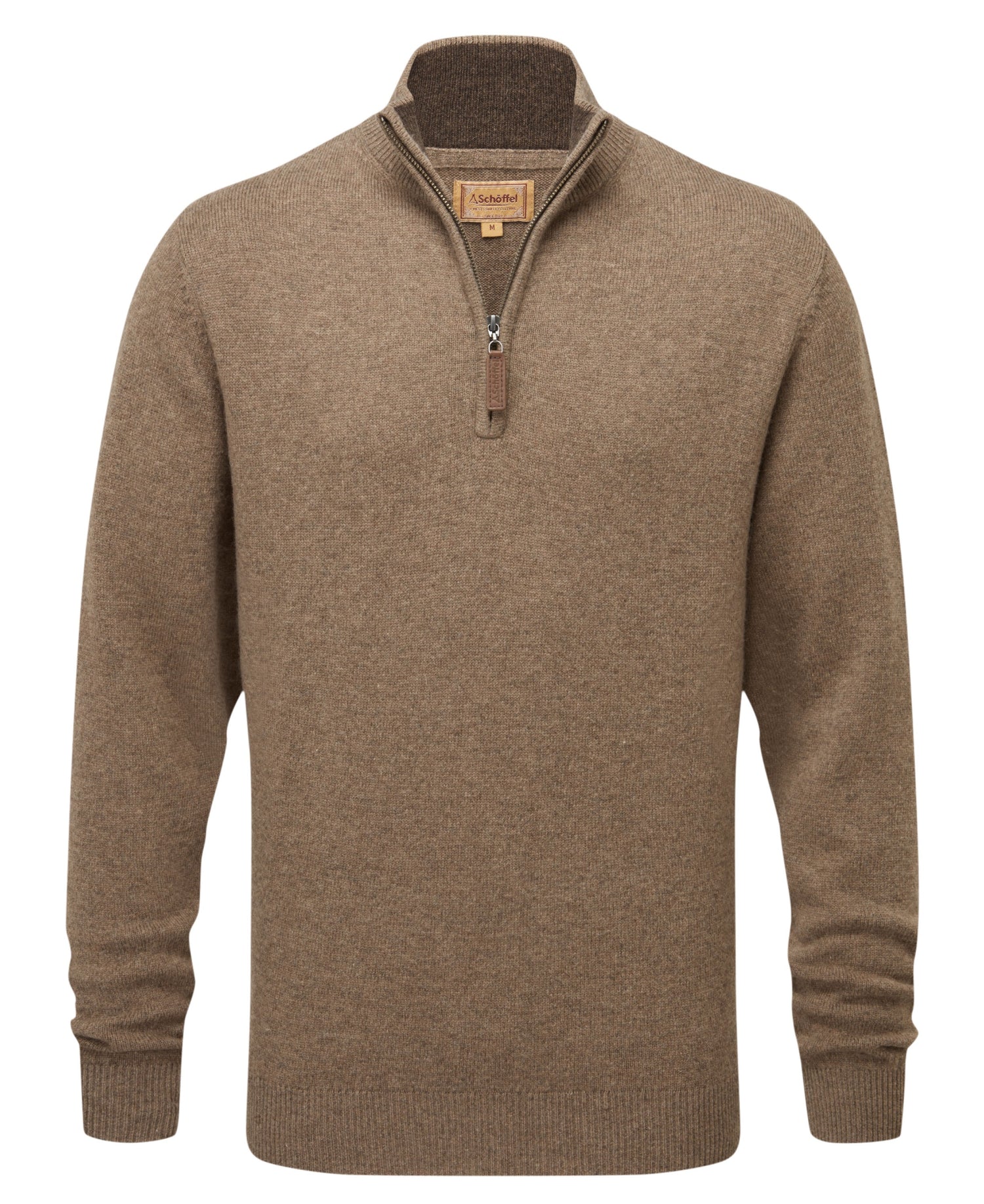 Lewis Lambswool 1/4 Zip Jumper - Mushroom