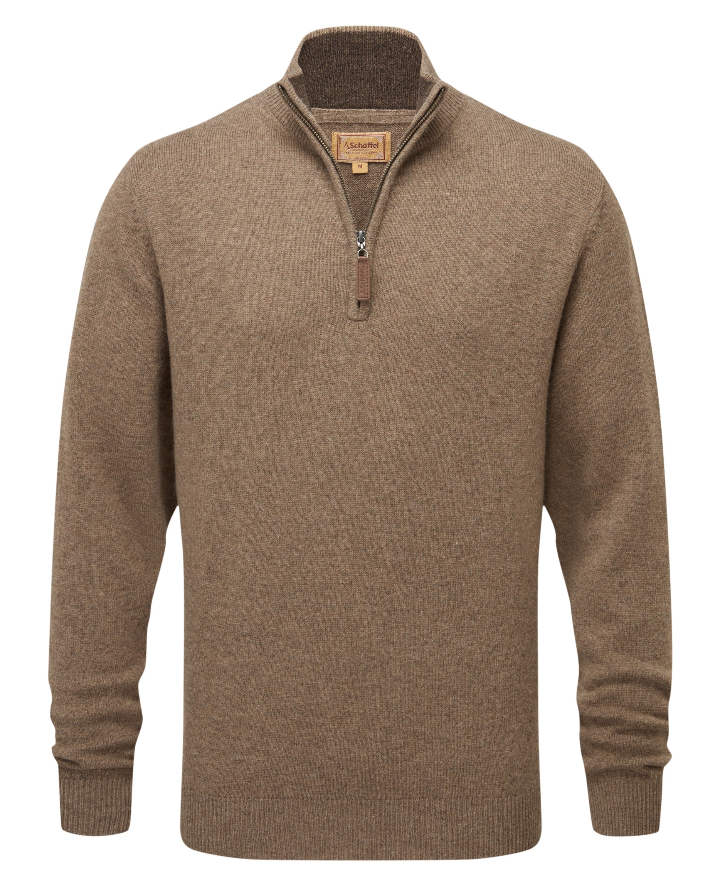 Lewis Lambswool 1/4 Zip Jumper - Mushroom