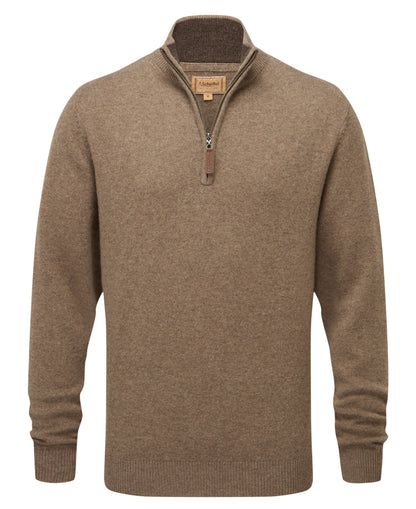 Lewis Lambswool 1/4 Zip Jumper - Mushroom
